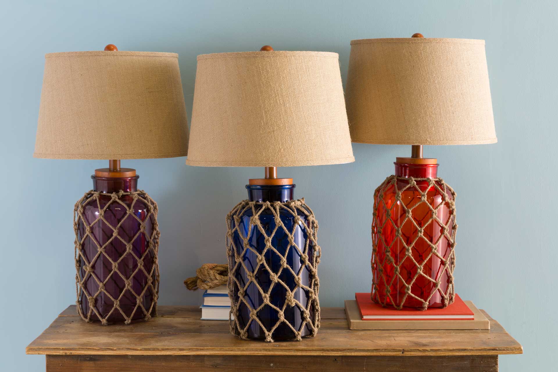 Amaia Table Lamp Dark Blue/Wheat/Navy - Image 8