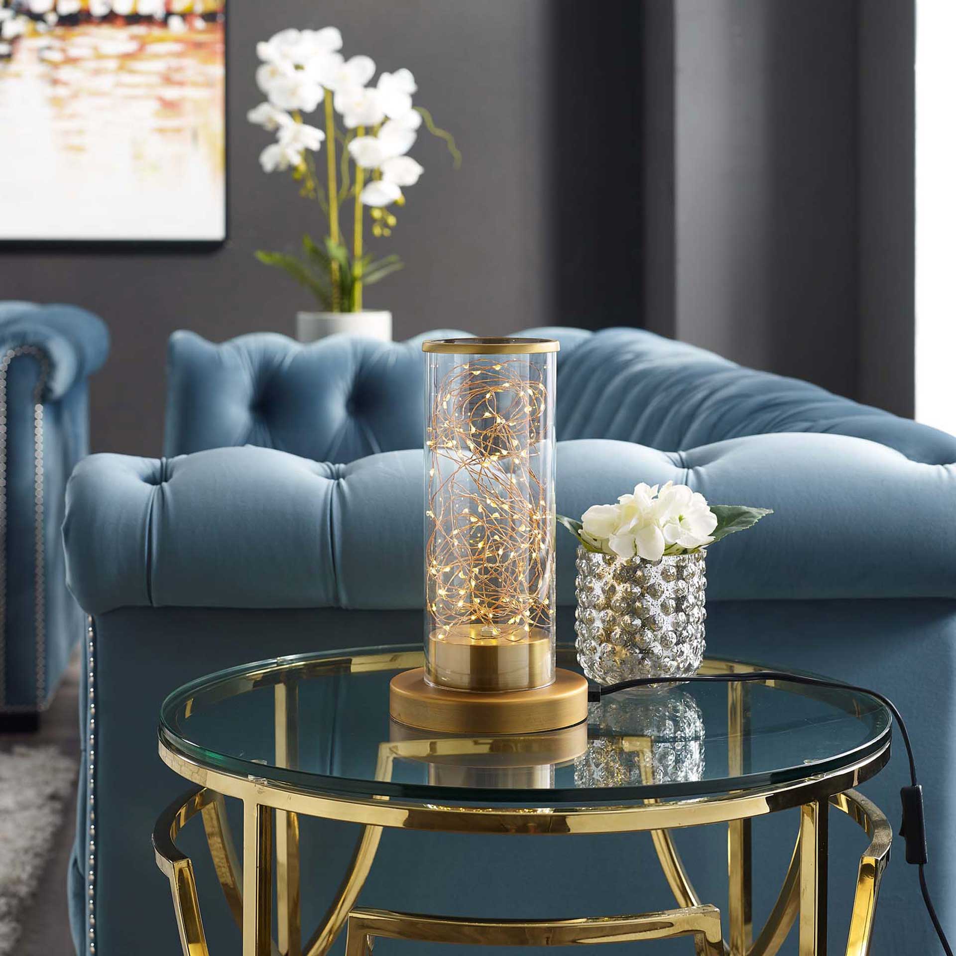 Amalia Cylindrical Table Lamp Gold/Chrome - Image 4