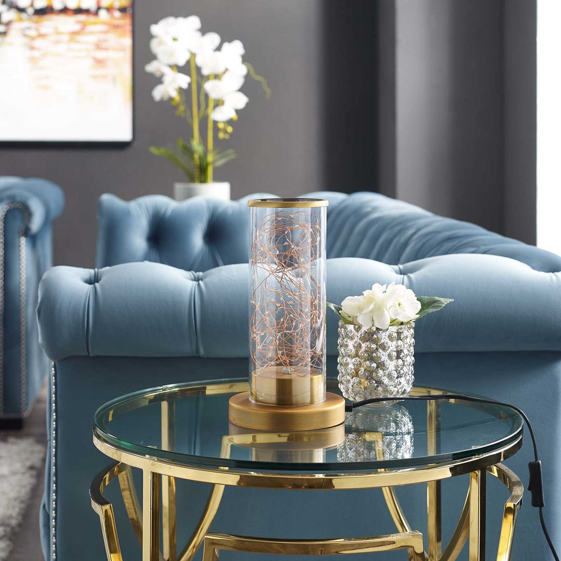 Amalia Cylindrical Table Lamp Gold/Chrome - Image 5