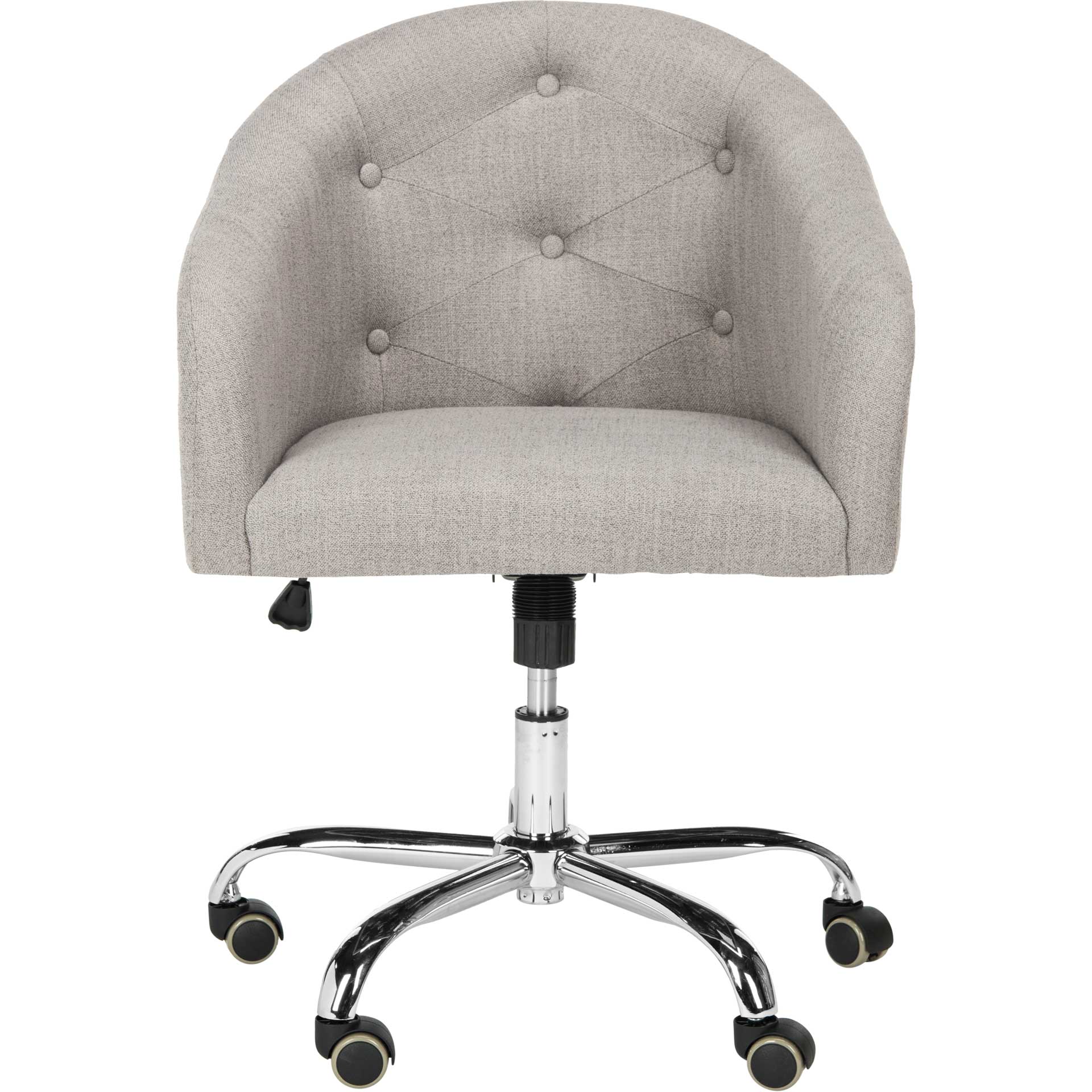 Amalya Tufted Linen Office Chair Gray/Chrome - Image 2