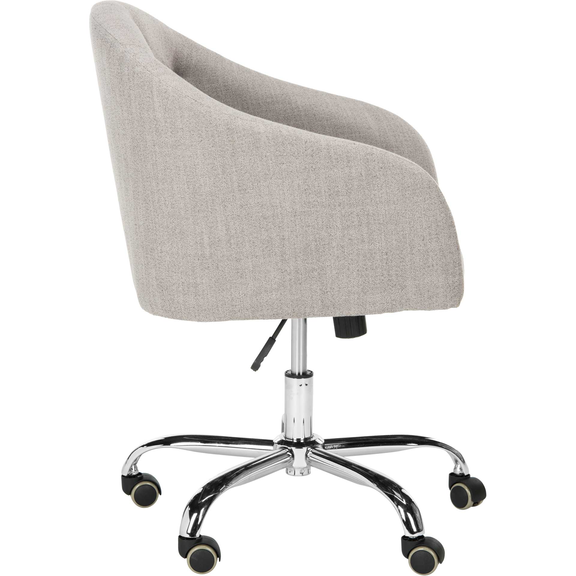 Amalya Tufted Linen Office Chair Gray/Chrome - Image 3