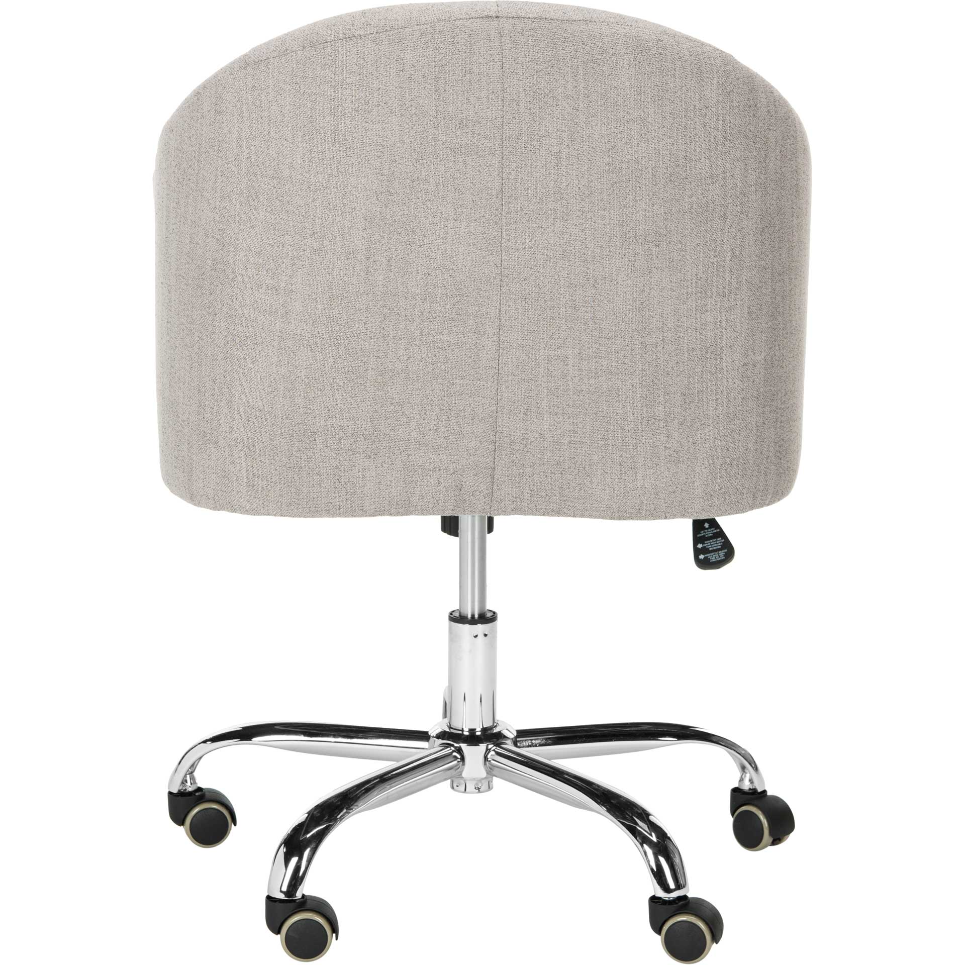 Amalya Tufted Linen Office Chair Gray/Chrome - Image 4