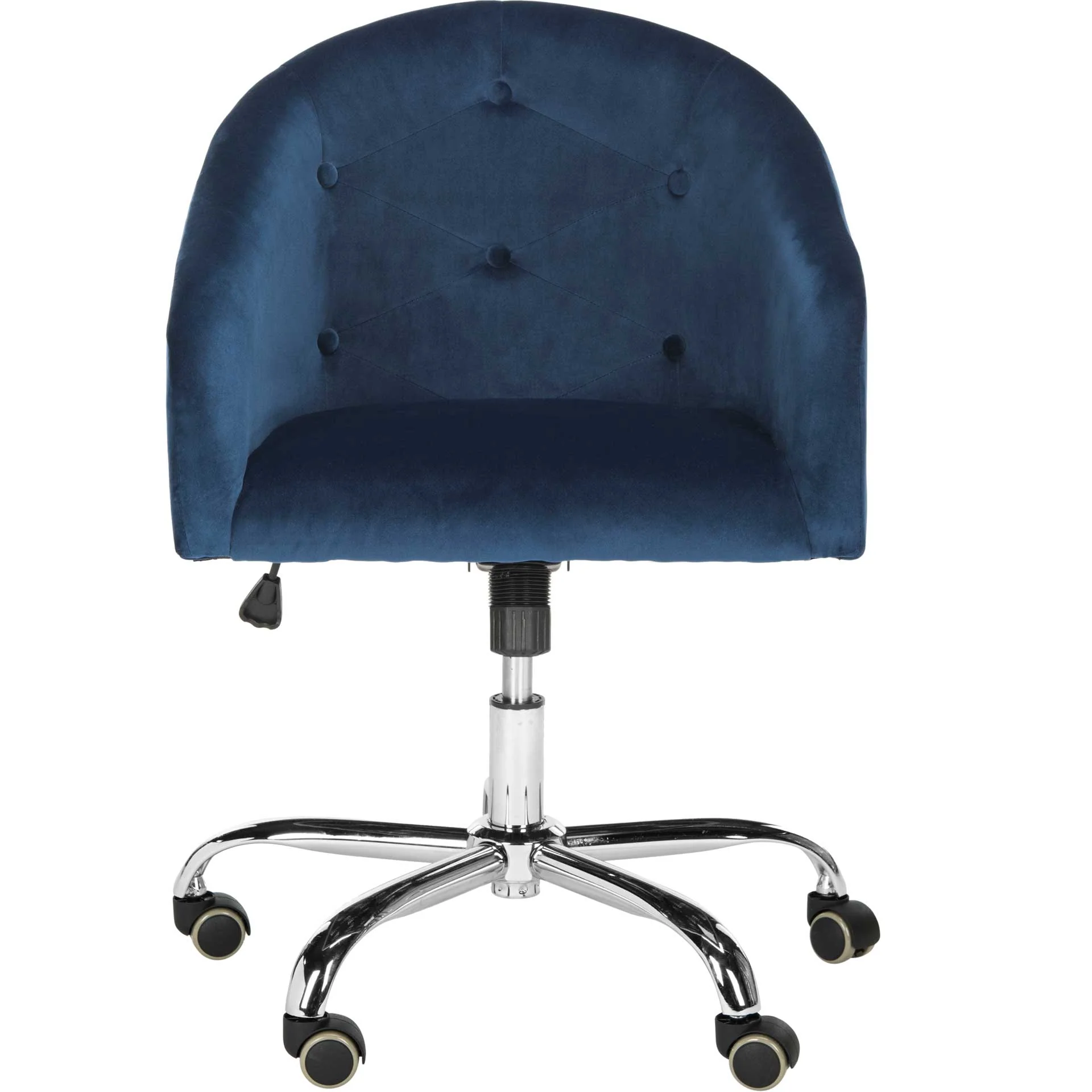 Amalya Tufted Velvet Office Chair Navy/Chrome - Image 2