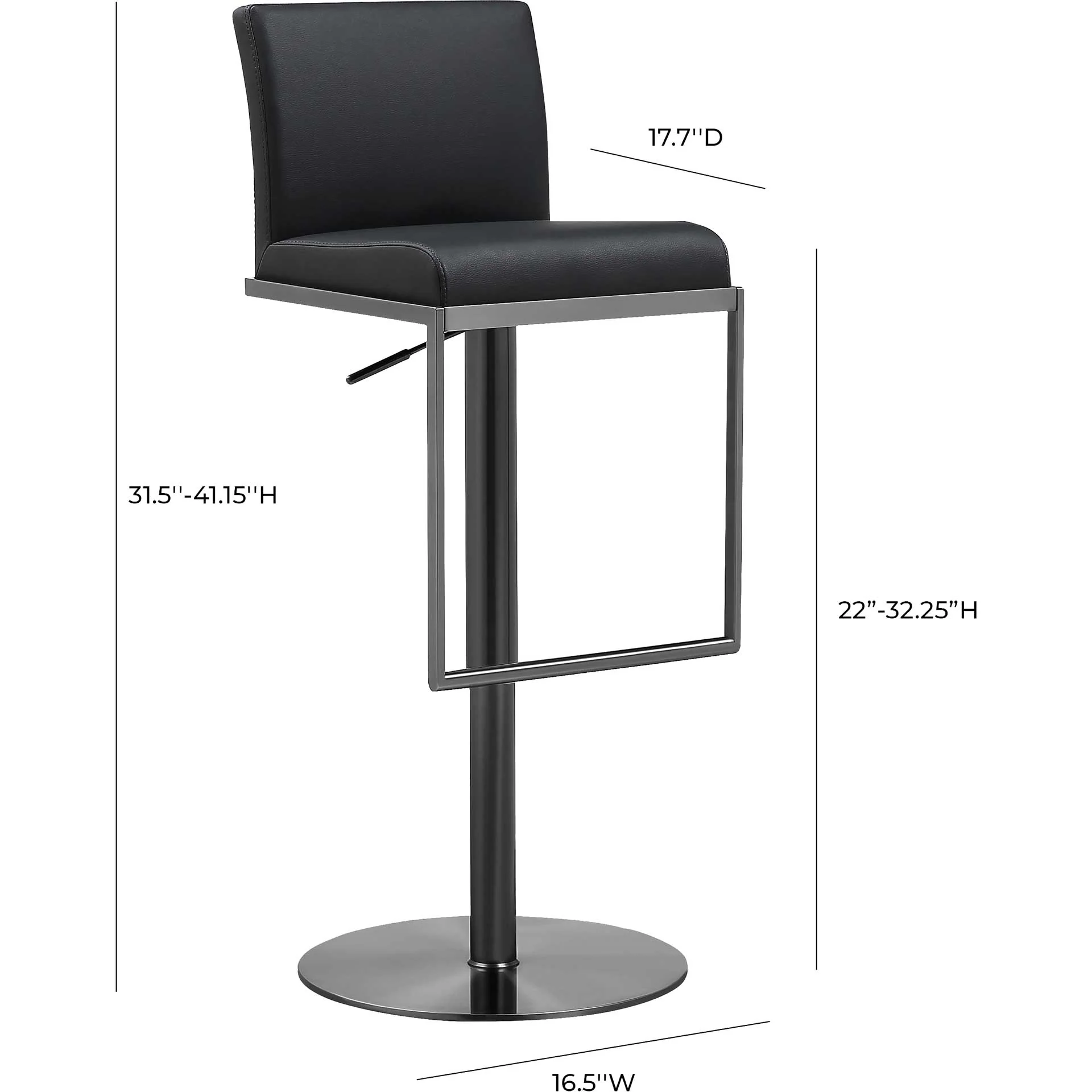 Amara Steel Bar Stool Black - Image 9