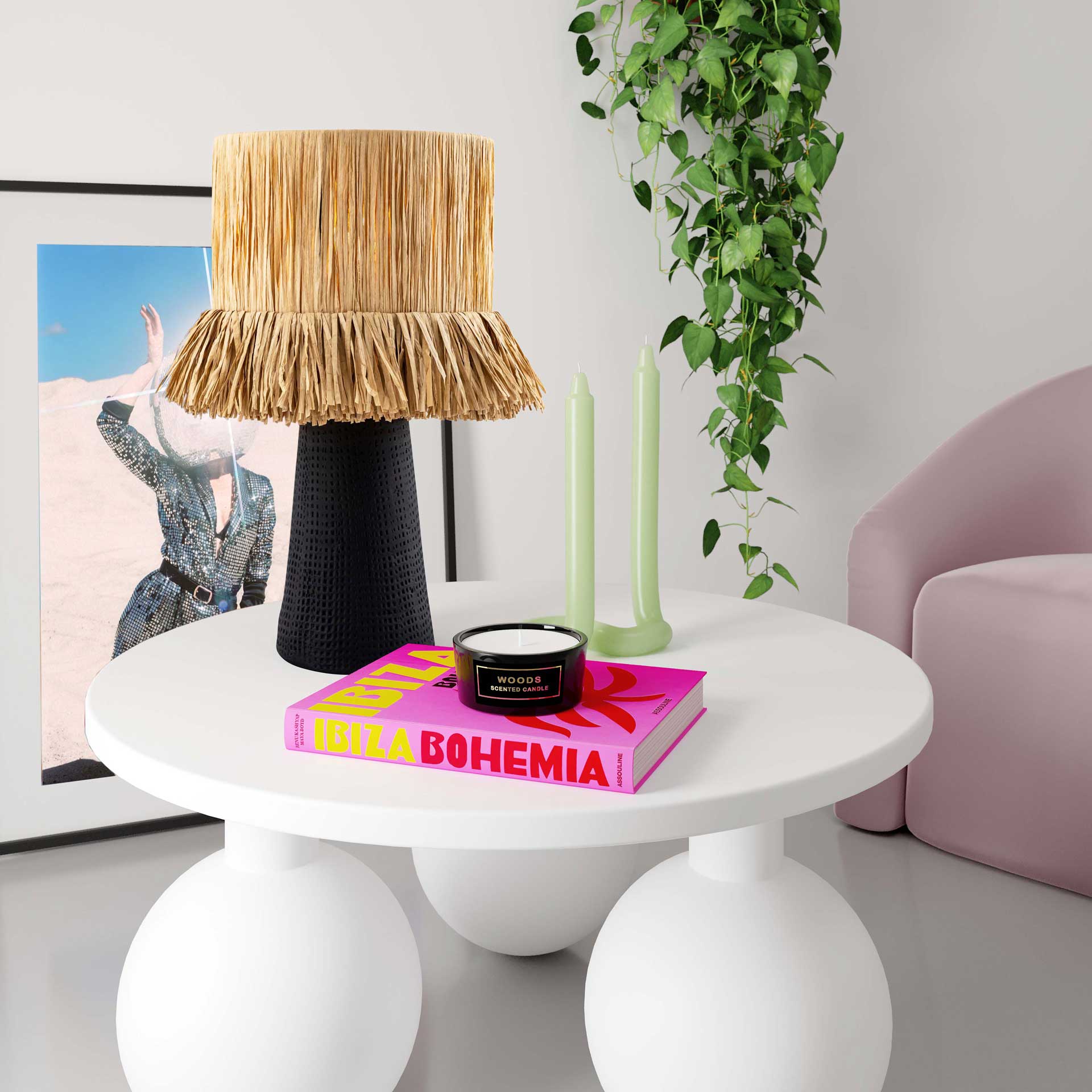 Amaya Table Lamp Black/Natural - Image 8