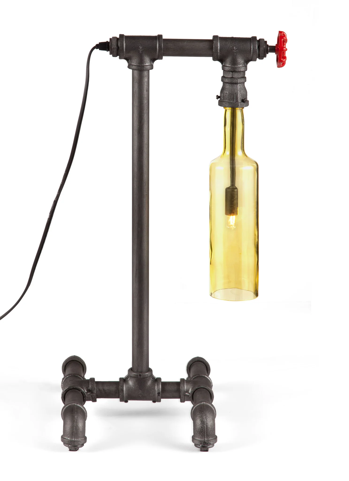 Amber Table Lamp Gray & Orange Glass - Image 2