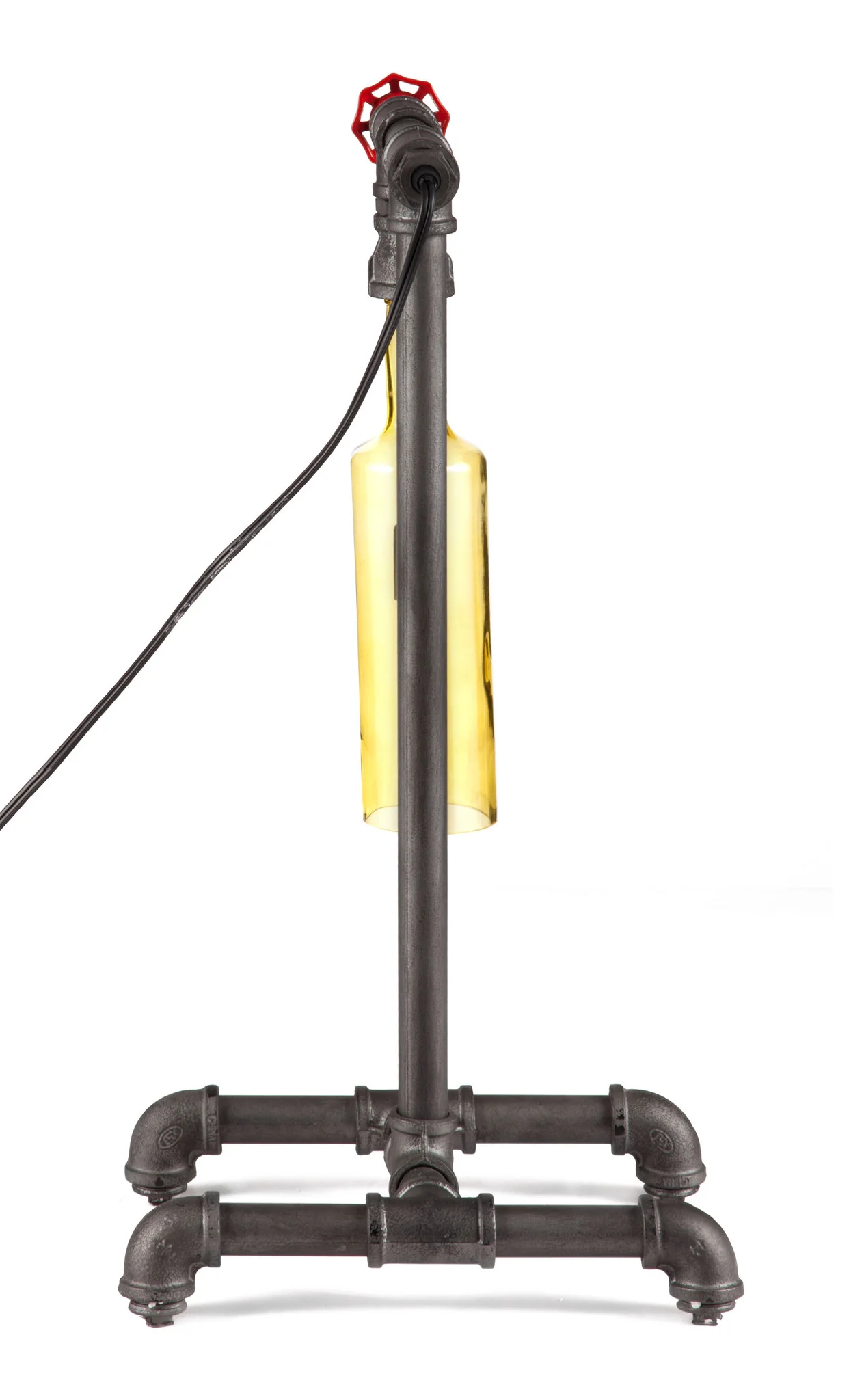 Amber Table Lamp Gray & Orange Glass - Image 4