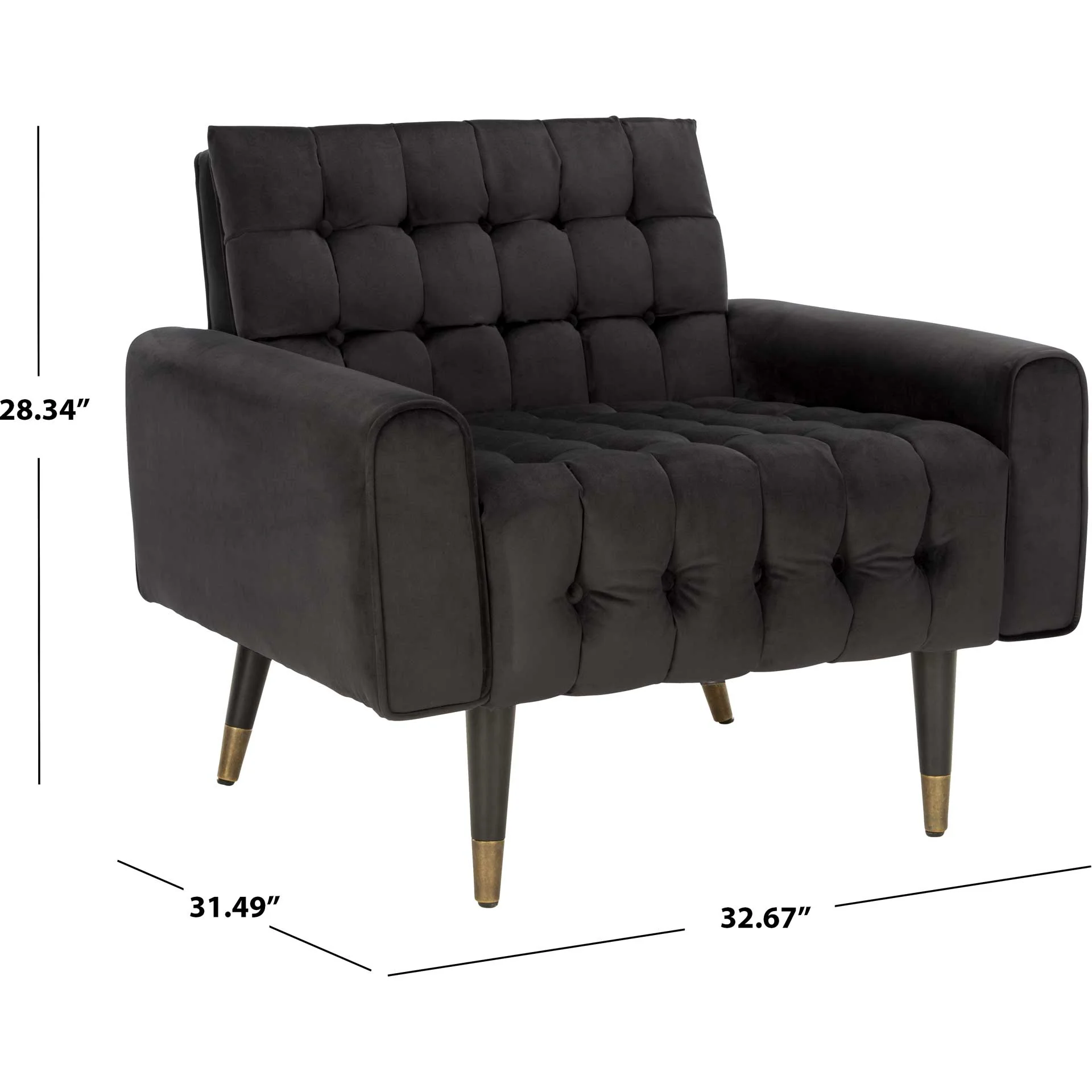 Amble Tufted Accent Chair Shale/Black/Brass - Image 8