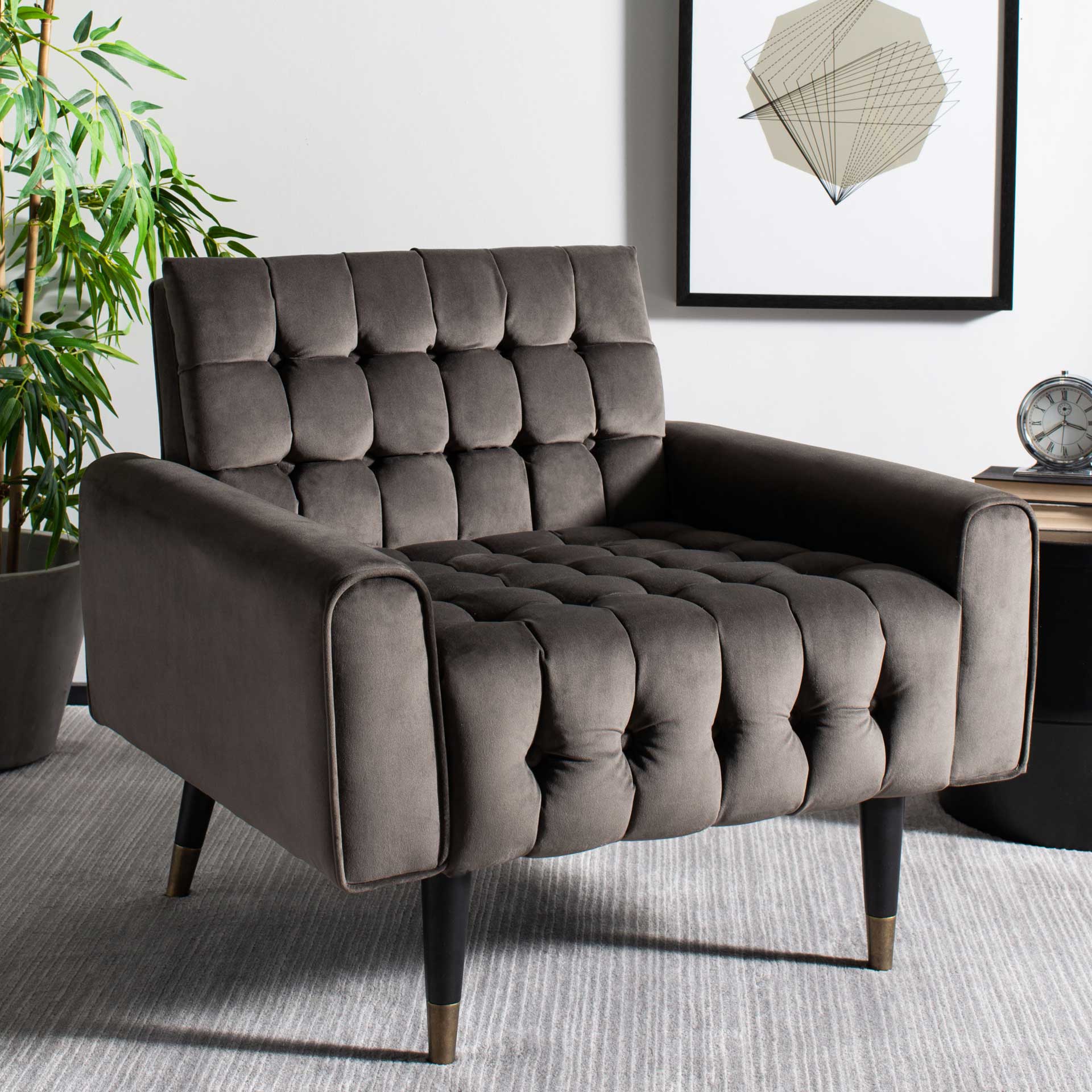 Amble Tufted Accent Chair Shale/Black/Brass - Image 9