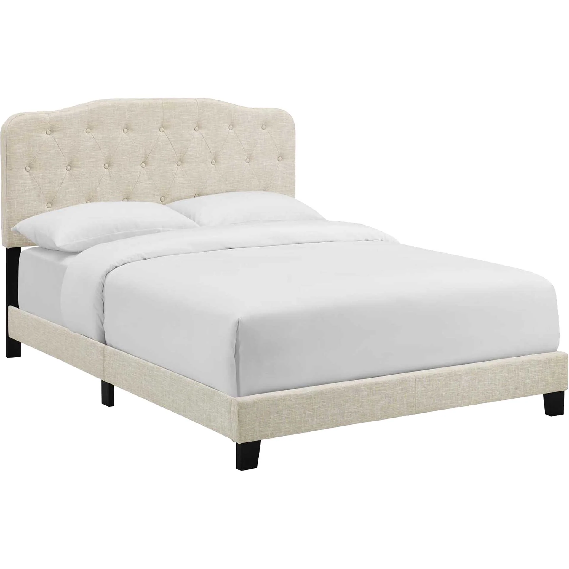 Amelie Upholstered Fabric Bed Beige - Image 2