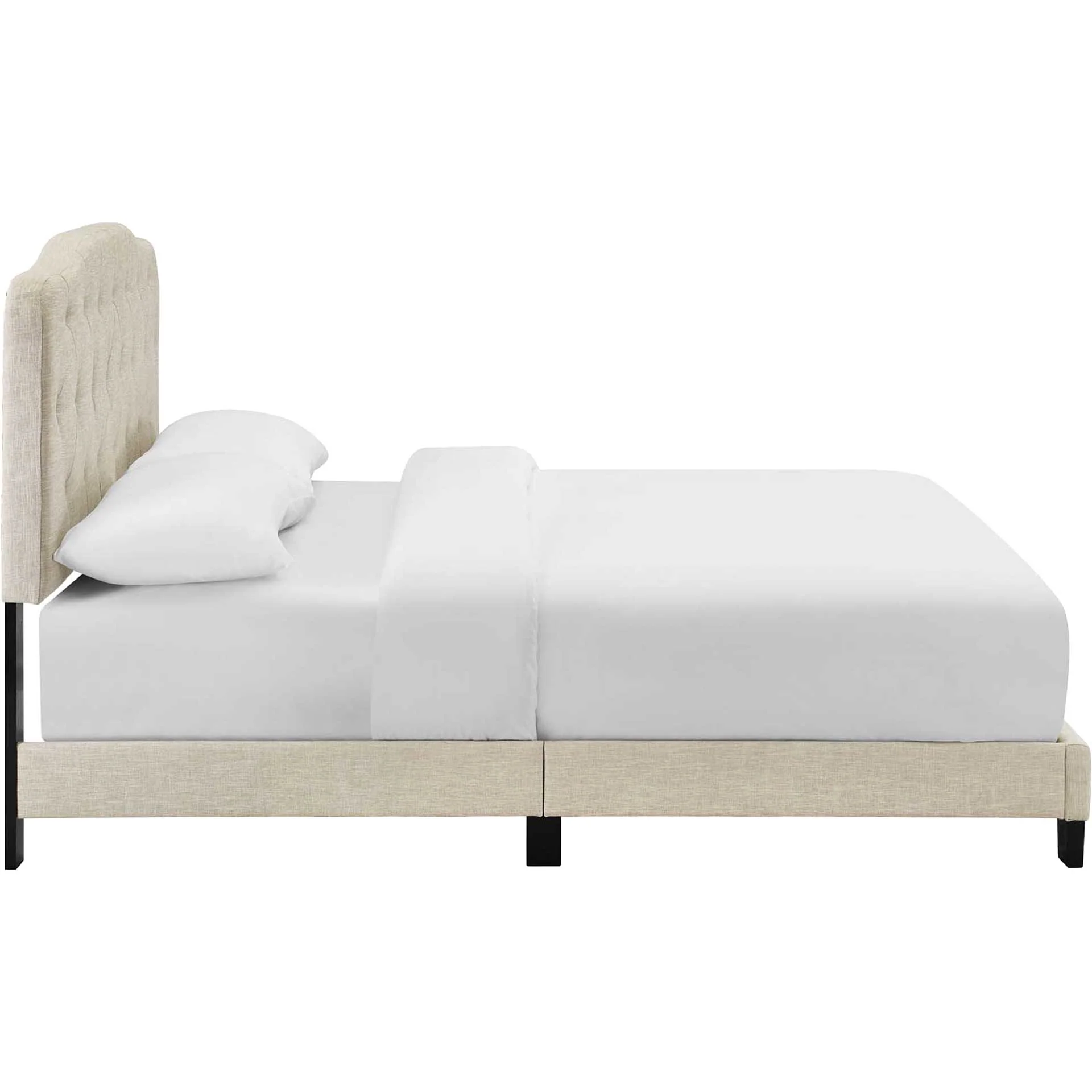 Amelie Upholstered Fabric Bed Beige - Image 3