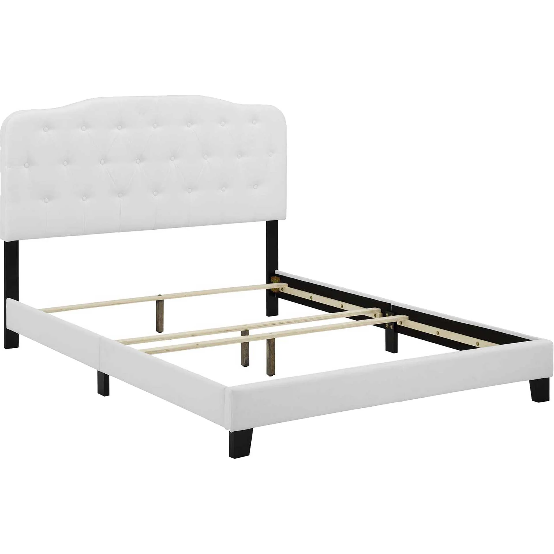 Amelie Upholstered Fabric Bed White - Image 4