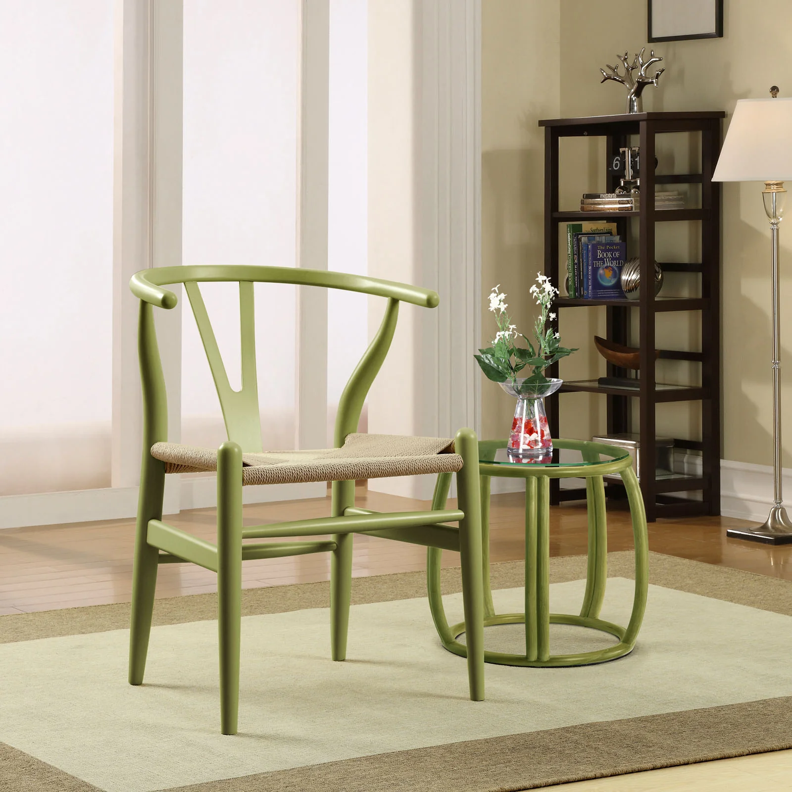Amelot Wood Armchair Green - Image 4