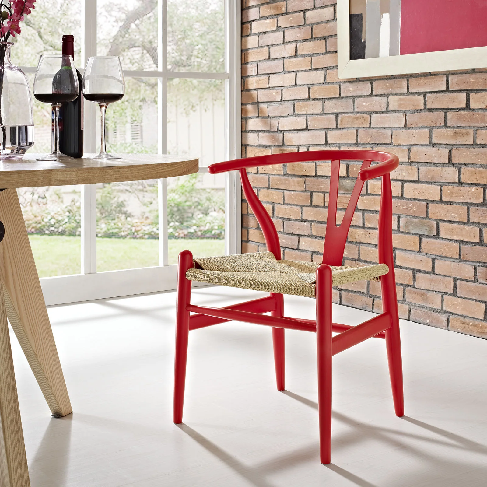 Amelot Wood Armchair Red - Image 4