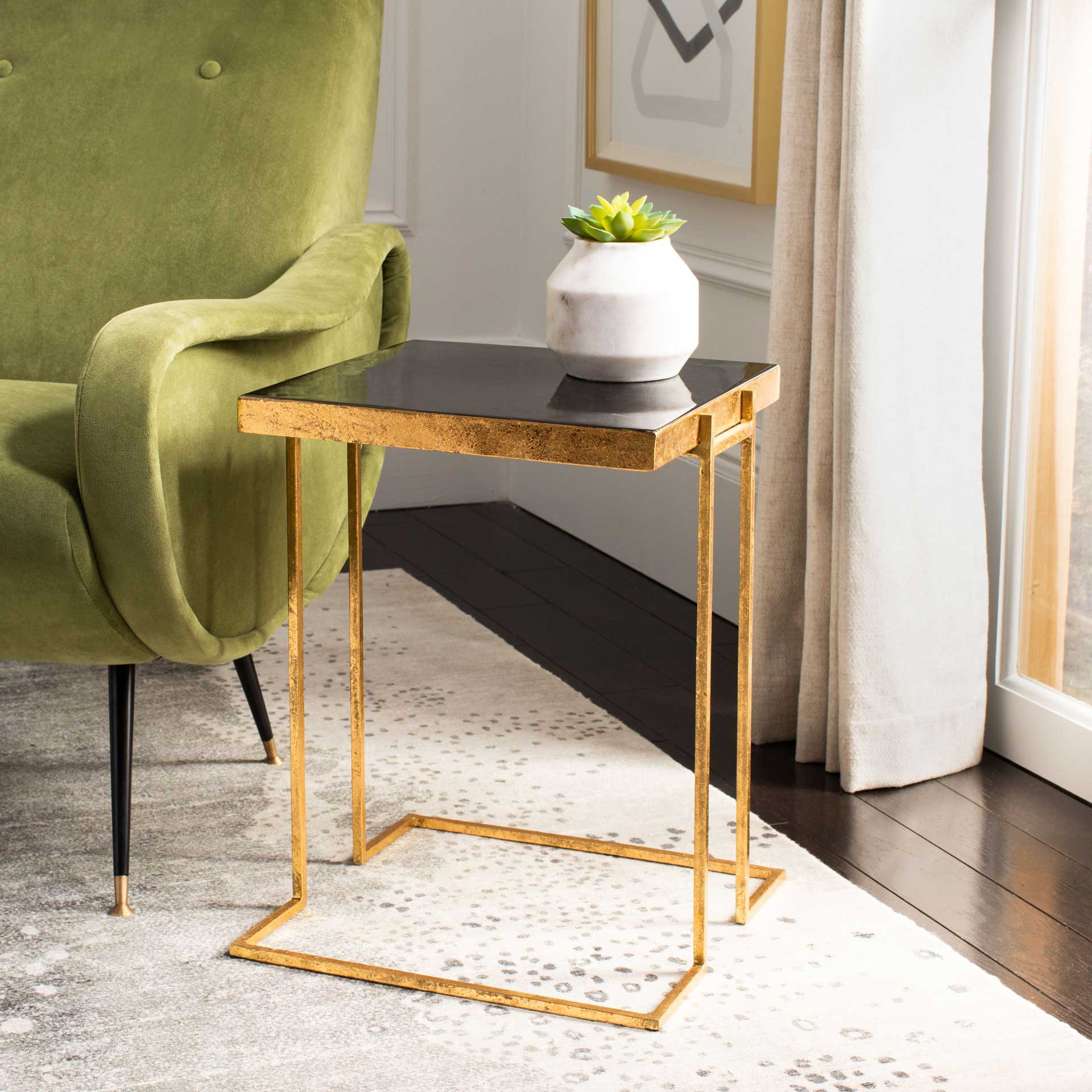 Amenity Greek Key Side Table Black/Gold - Image 8