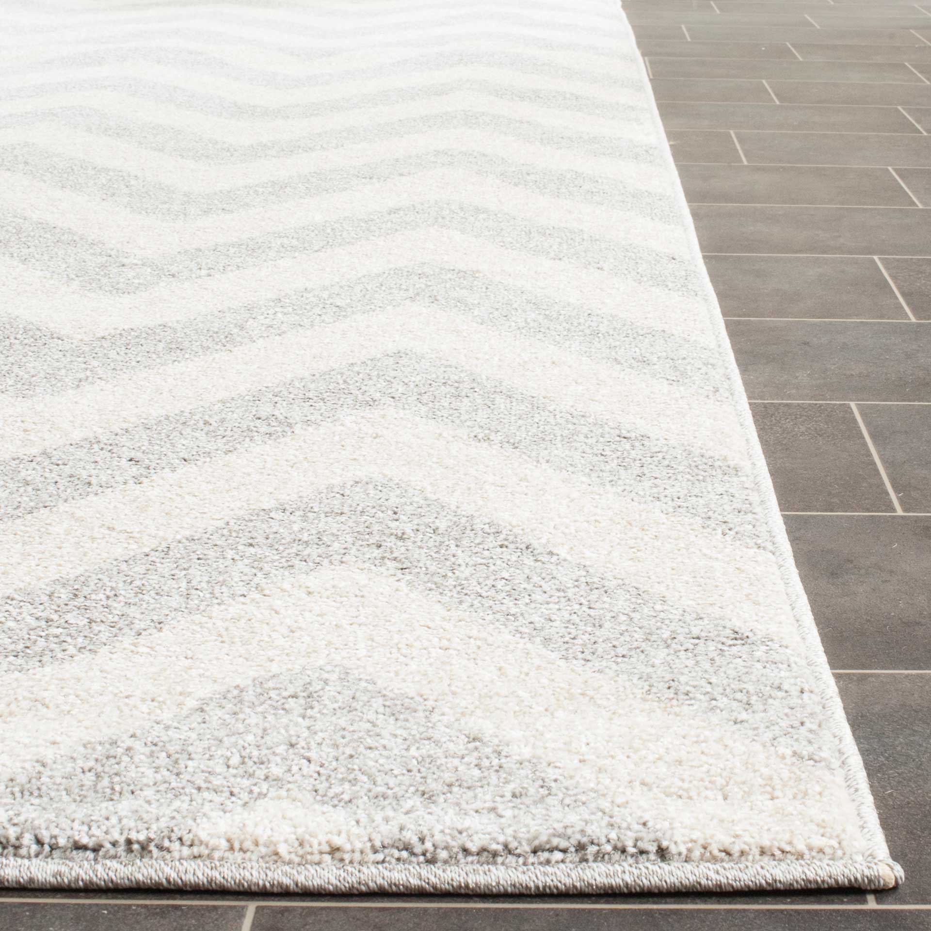 Amherst Chevron Light Gray/Beige Area Rug - Image 6