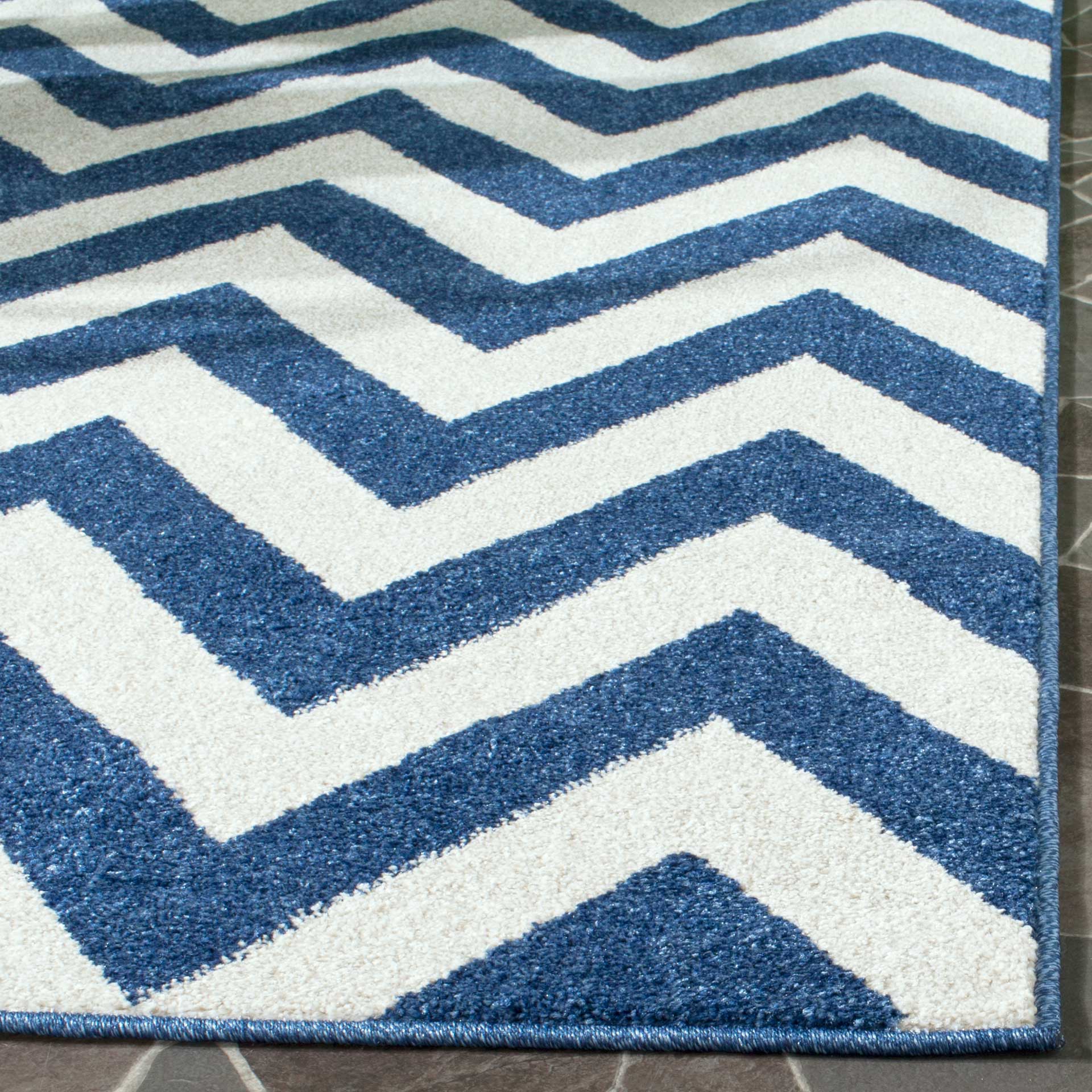 Amherst Chevron Navy/Beige Area Rug - Image 6