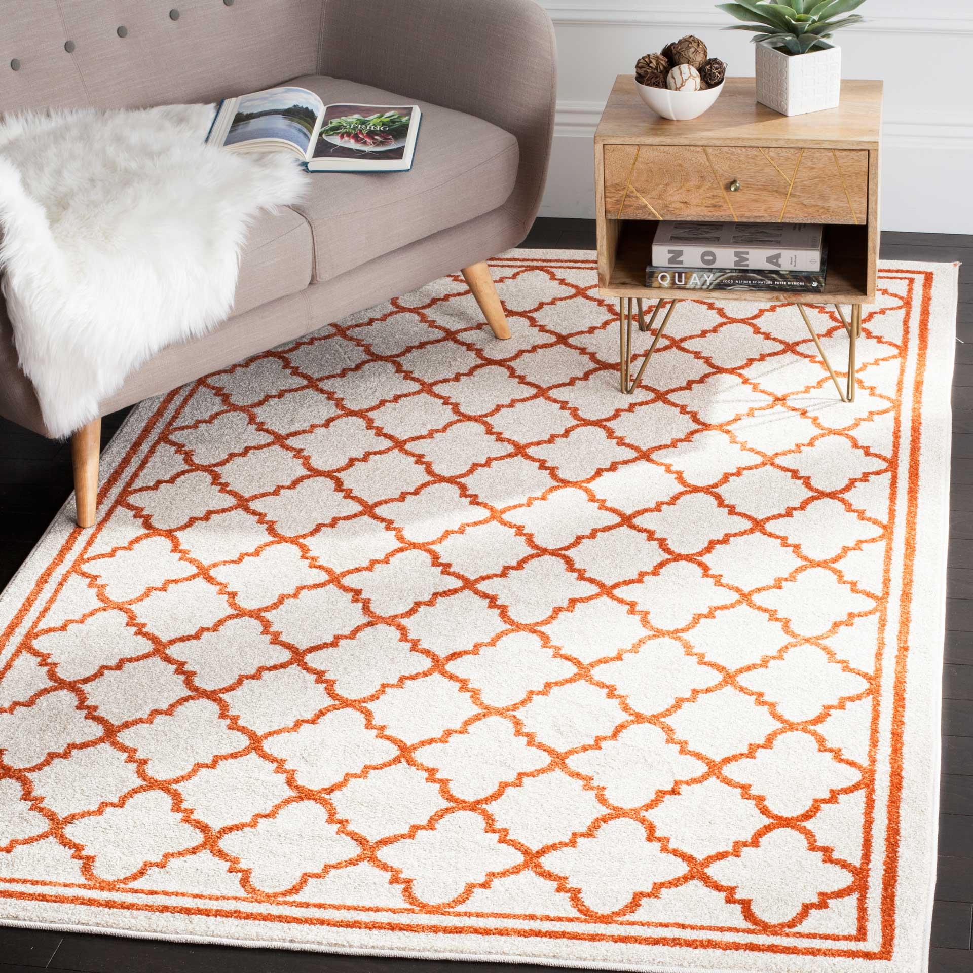 Amherst Lantern Beige/Orange Area Rug - Image 5