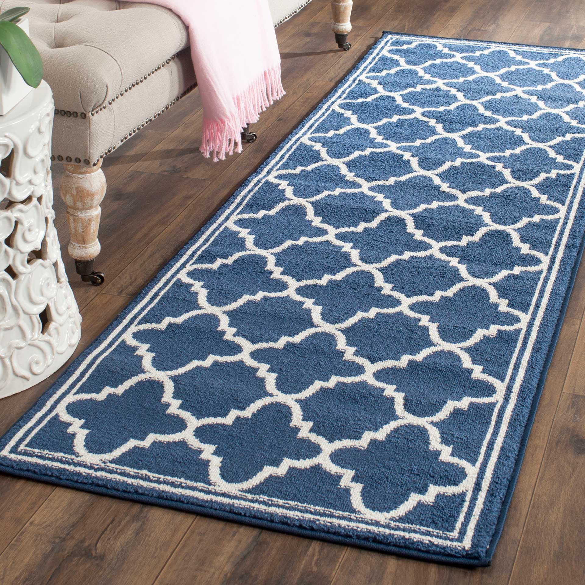 Amherst Lantern Navy/Beige Runner Rug - Image 2