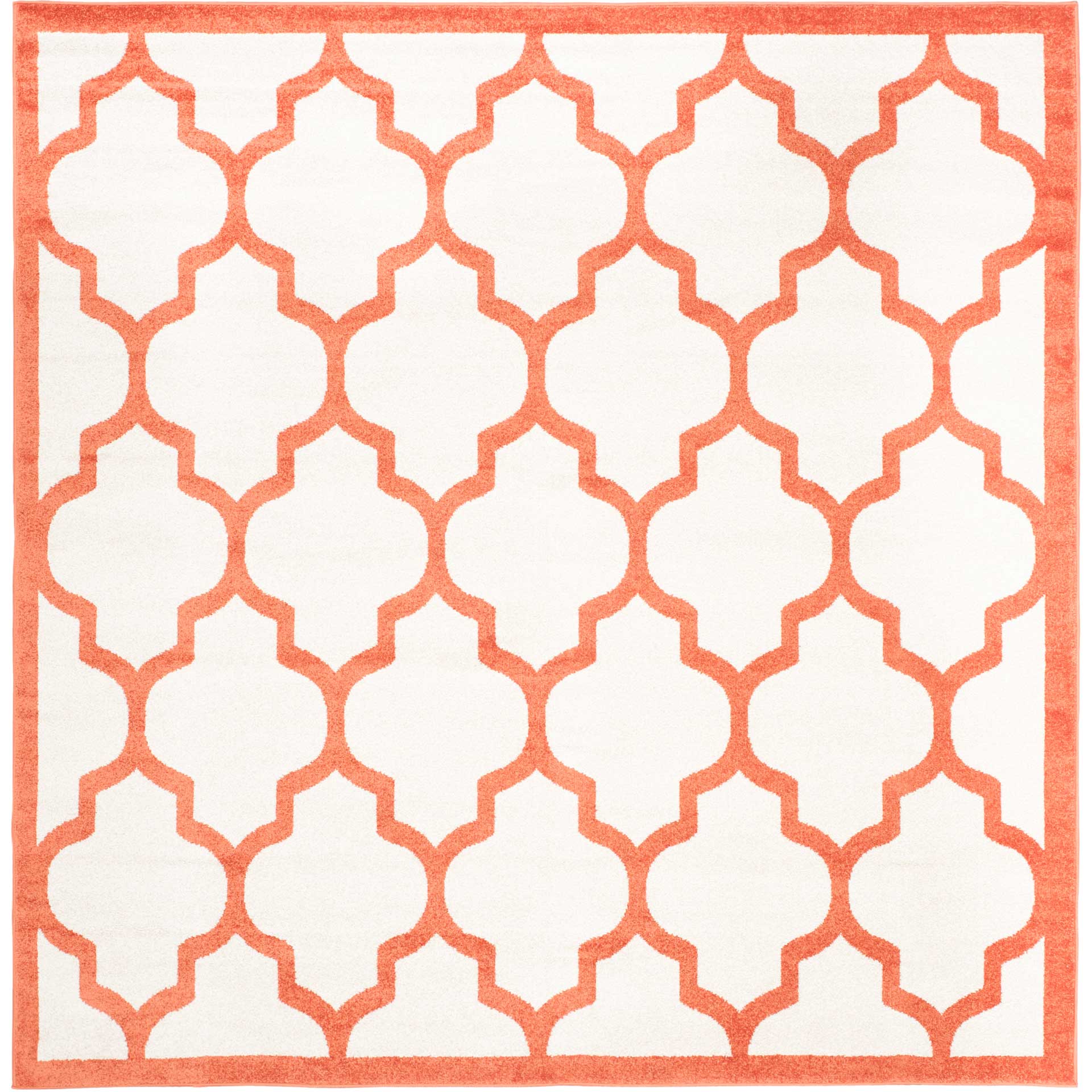 Amherst Quatrefoil Beige/Orange Area Rug - Image 2