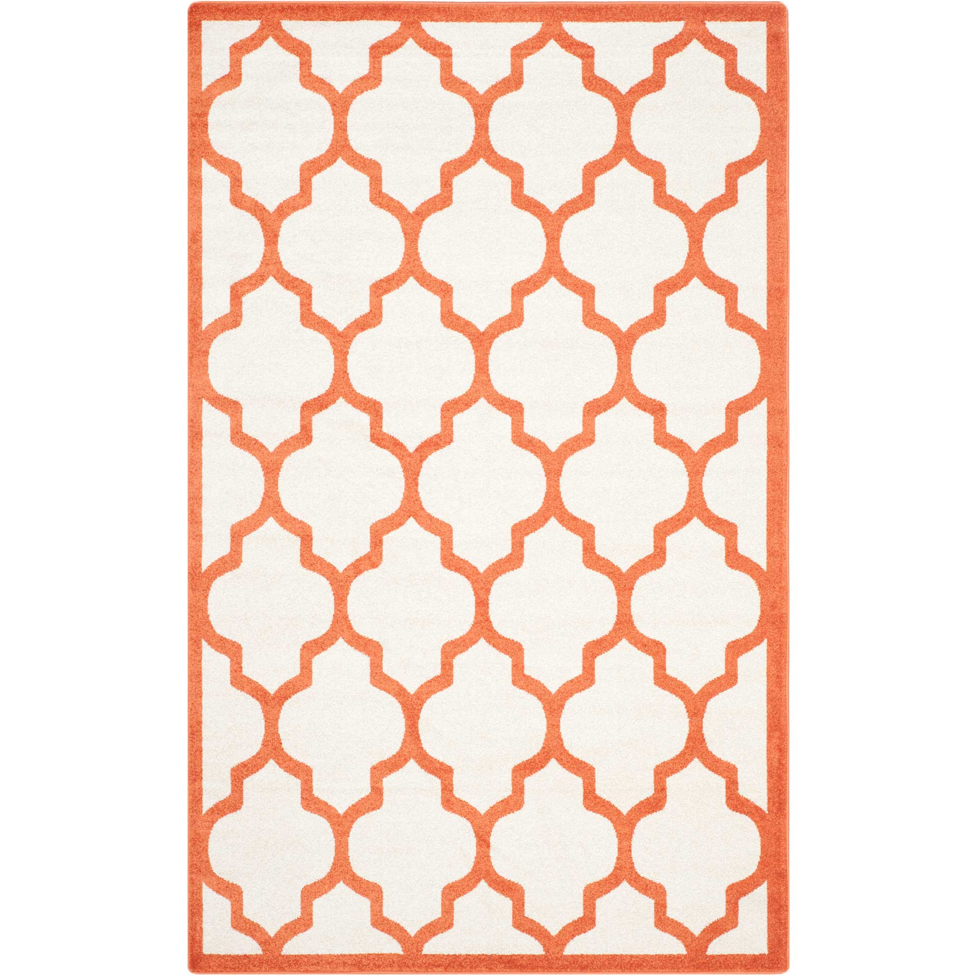 Amherst Quatrefoil Beige/Orange Area Rug - Image 3