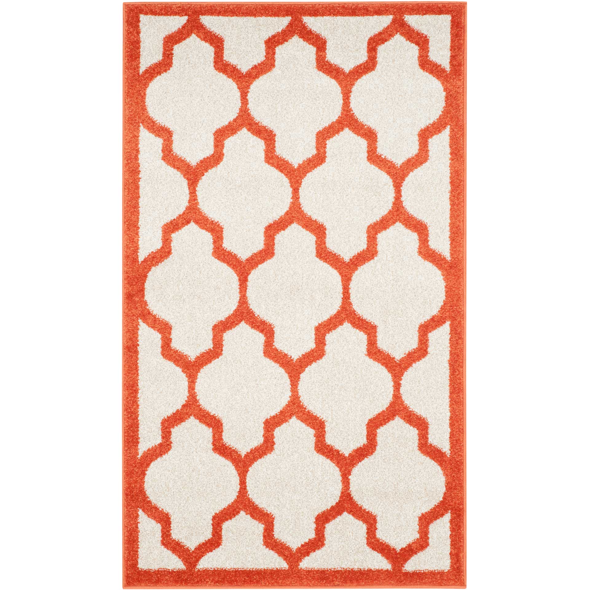 Amherst Quatrefoil Beige/Orange Area Rug - Image 4