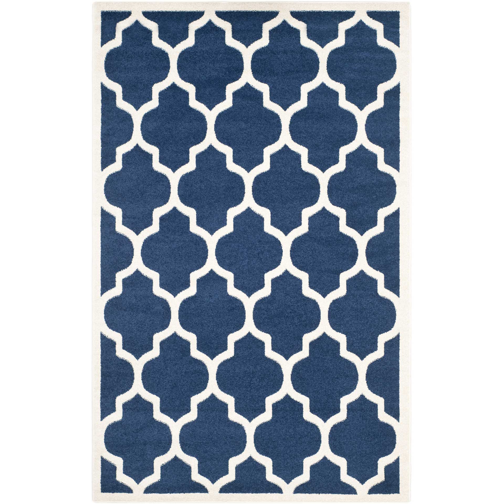 Amherst Quatrefoil Navy/Beige Area Rug - Image 3