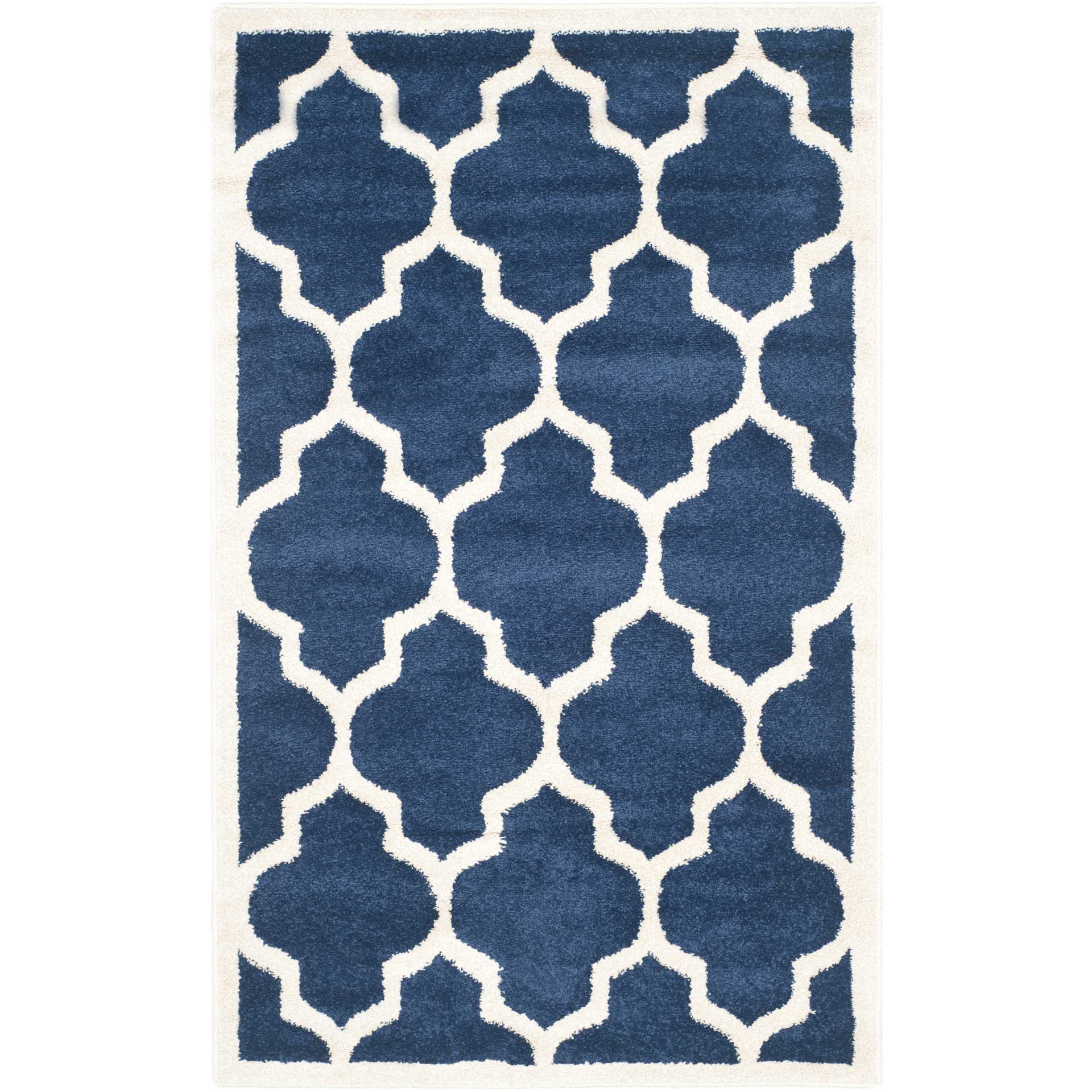 Amherst Quatrefoil Navy/Beige Area Rug - Image 4