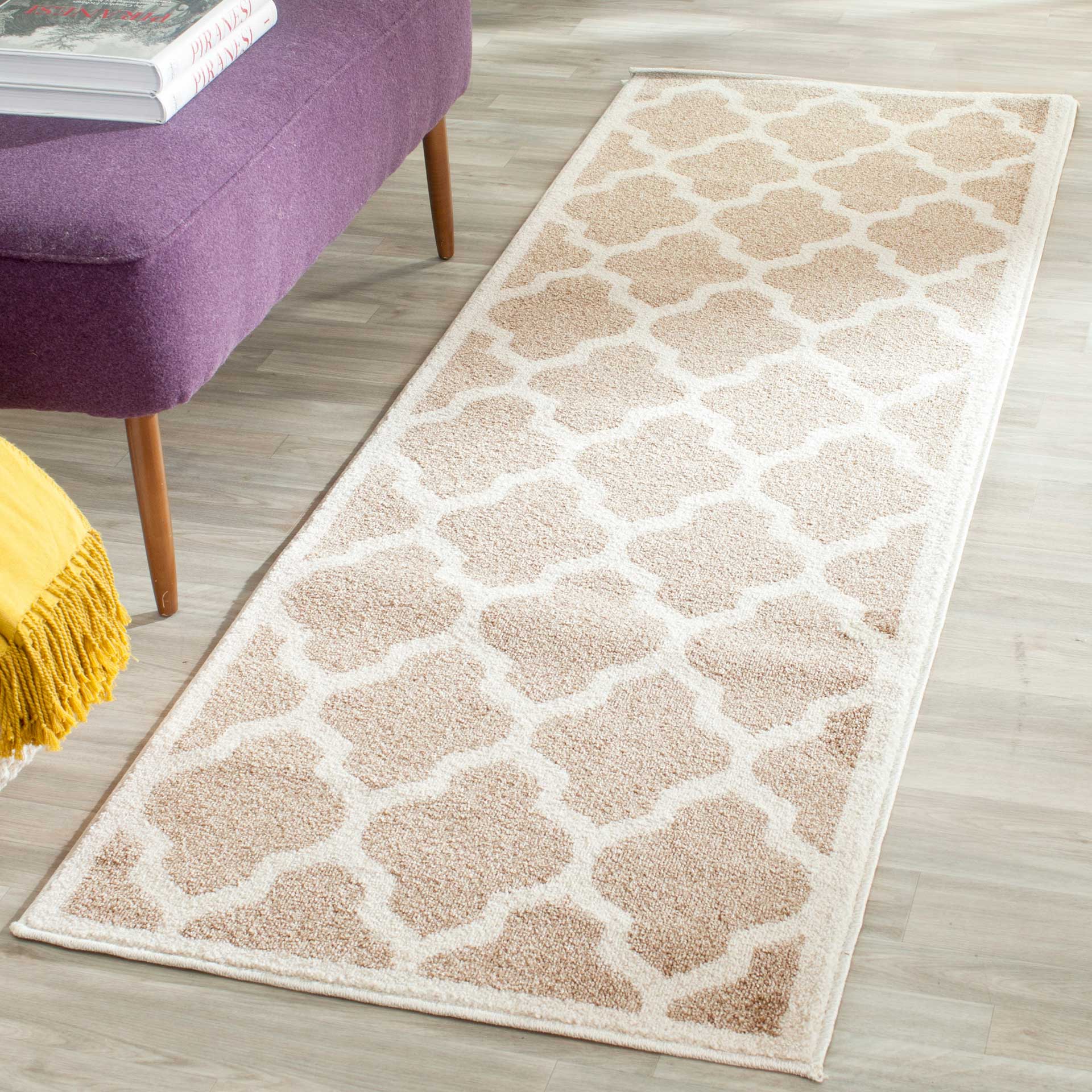 Amherst Quatrefoil Wheat/Beige Runner Rug - Image 2