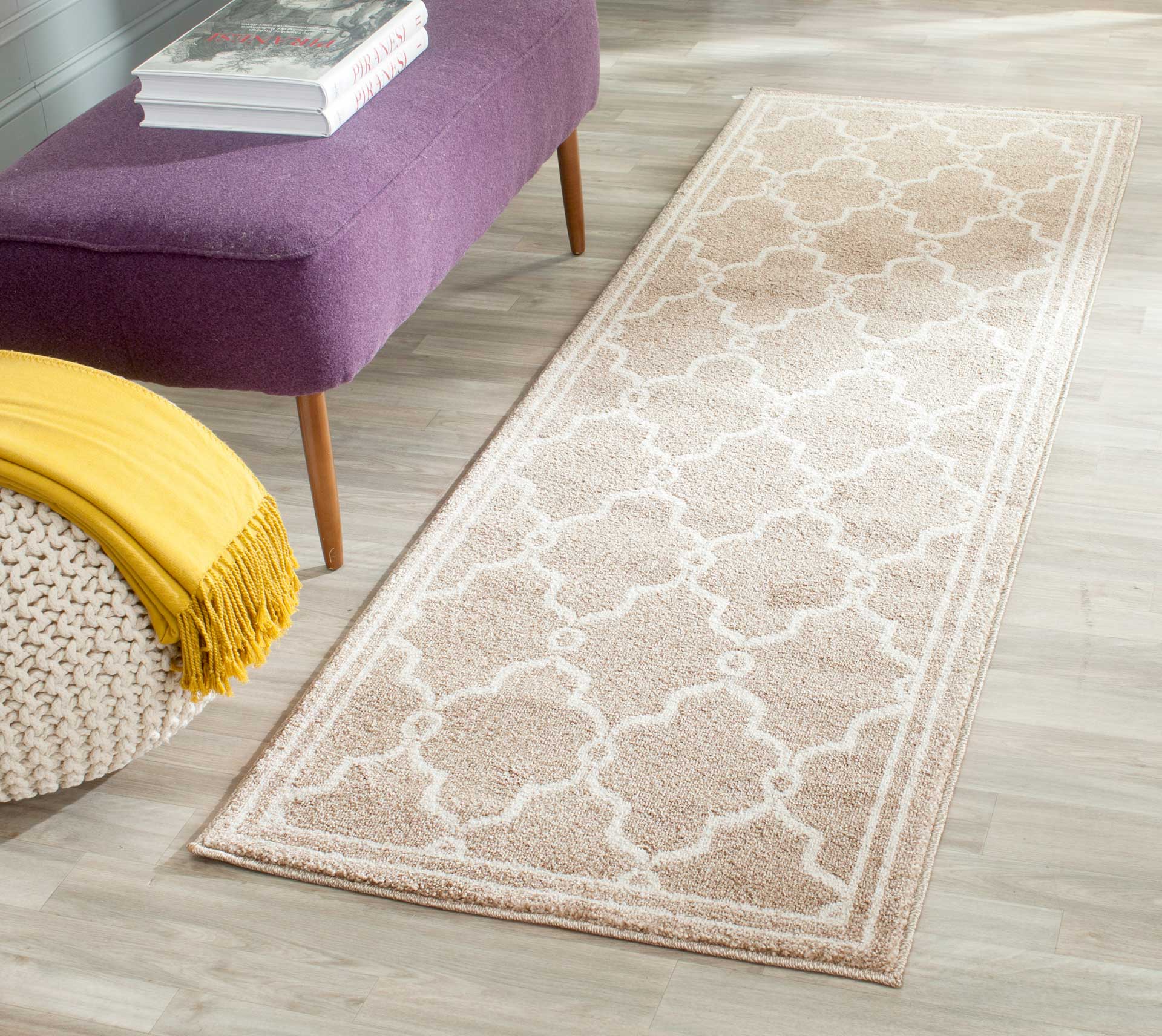 Amherst Trellis Wheat/Beige Runner Rug - Image 2