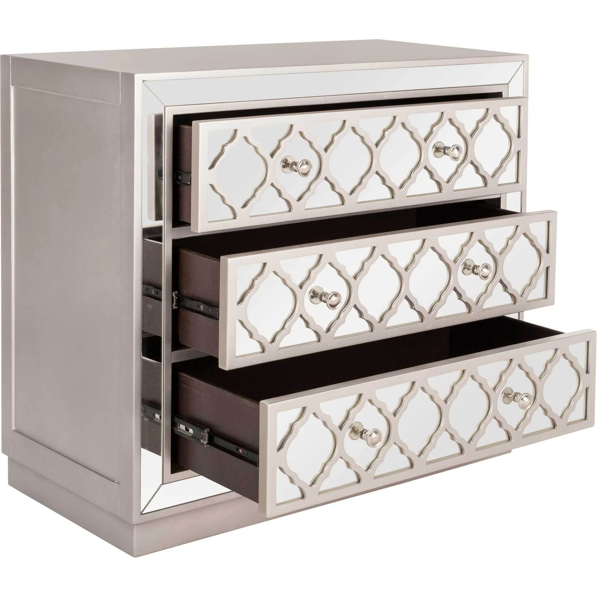 Amira 3 Drawer Chest Champagne/Nickel/Mirror - Image 2