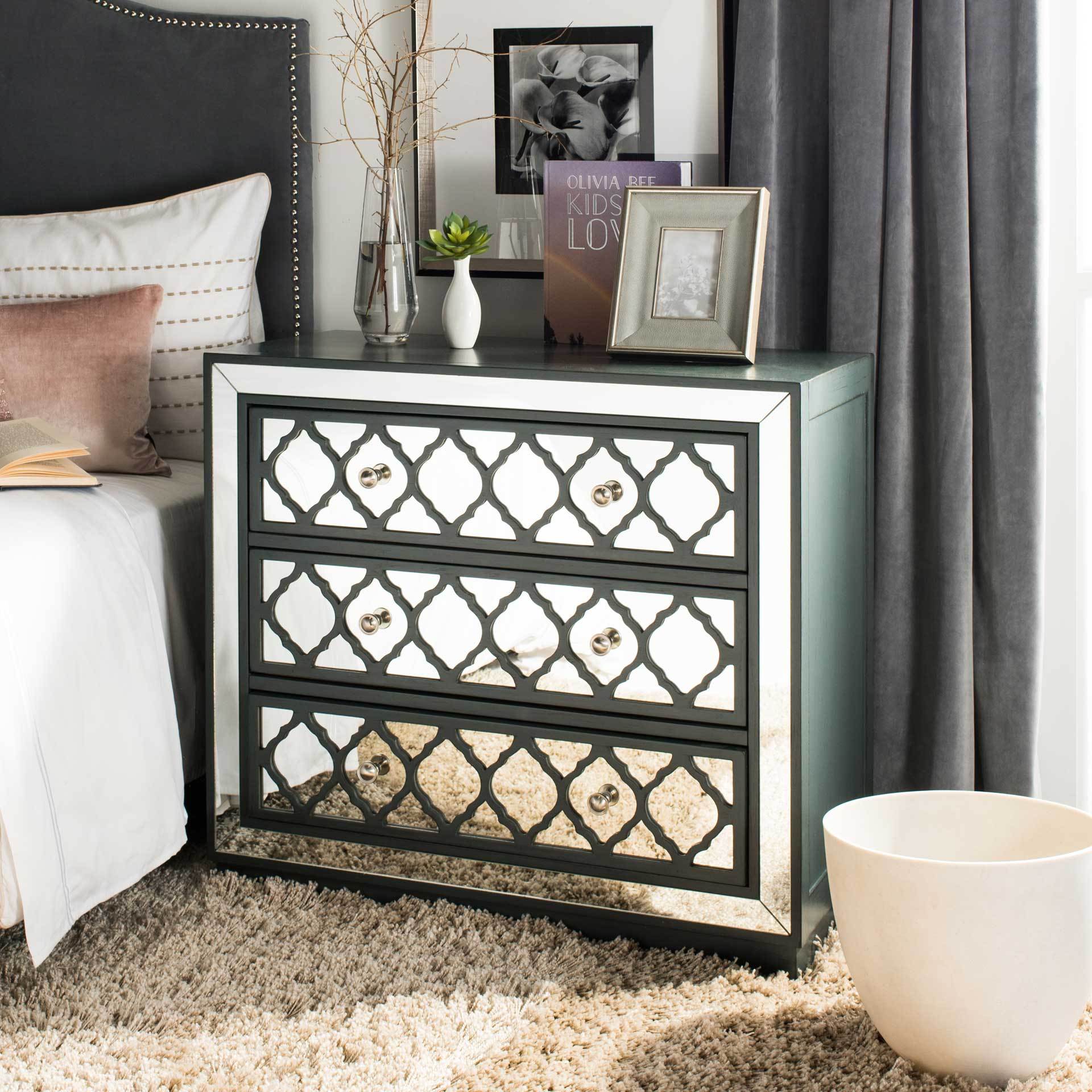 Amira 3 Drawer Chest Steel Teal/Nickel/Mirror - Image 6