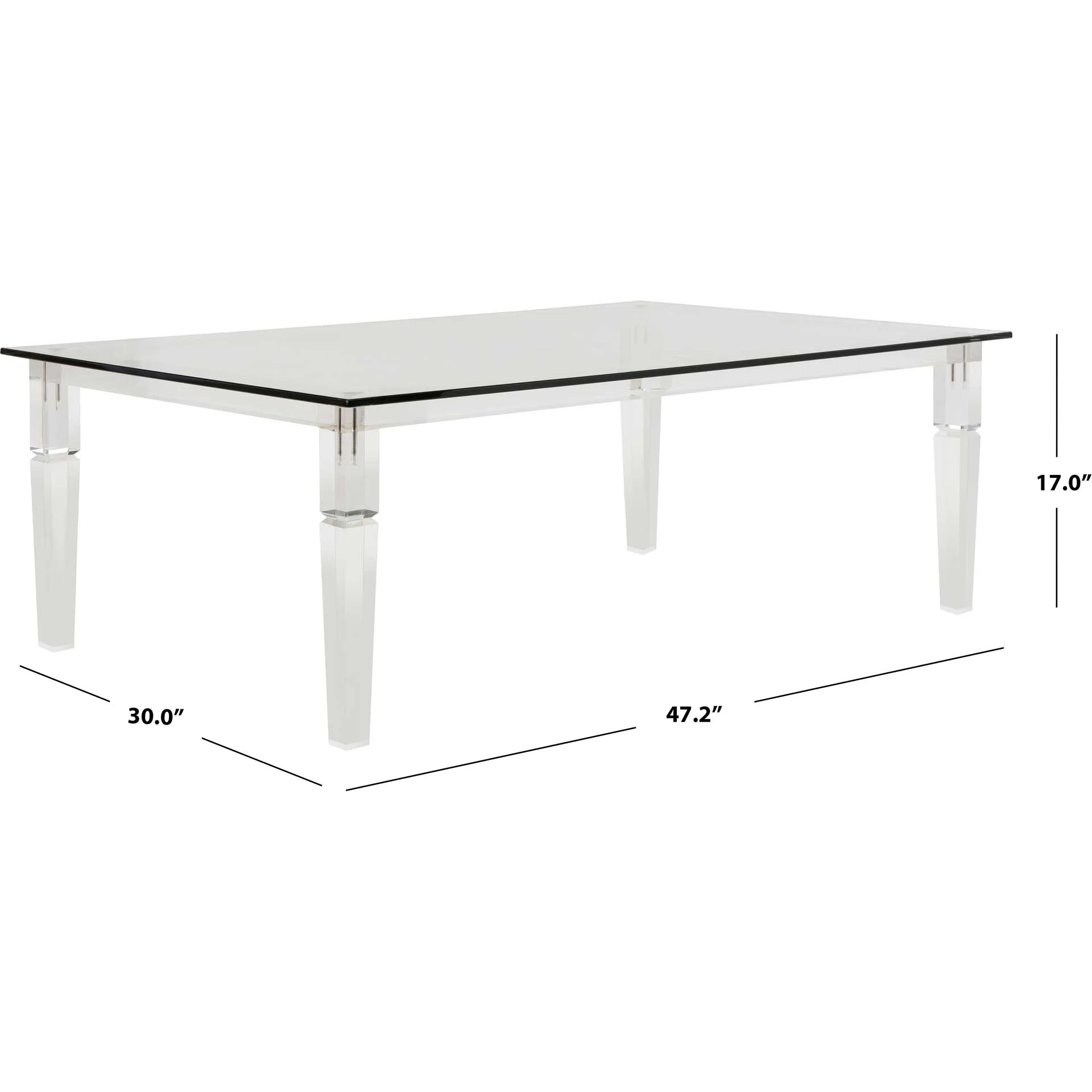 Amish Acrylic Coffee Table Clear - Image 8