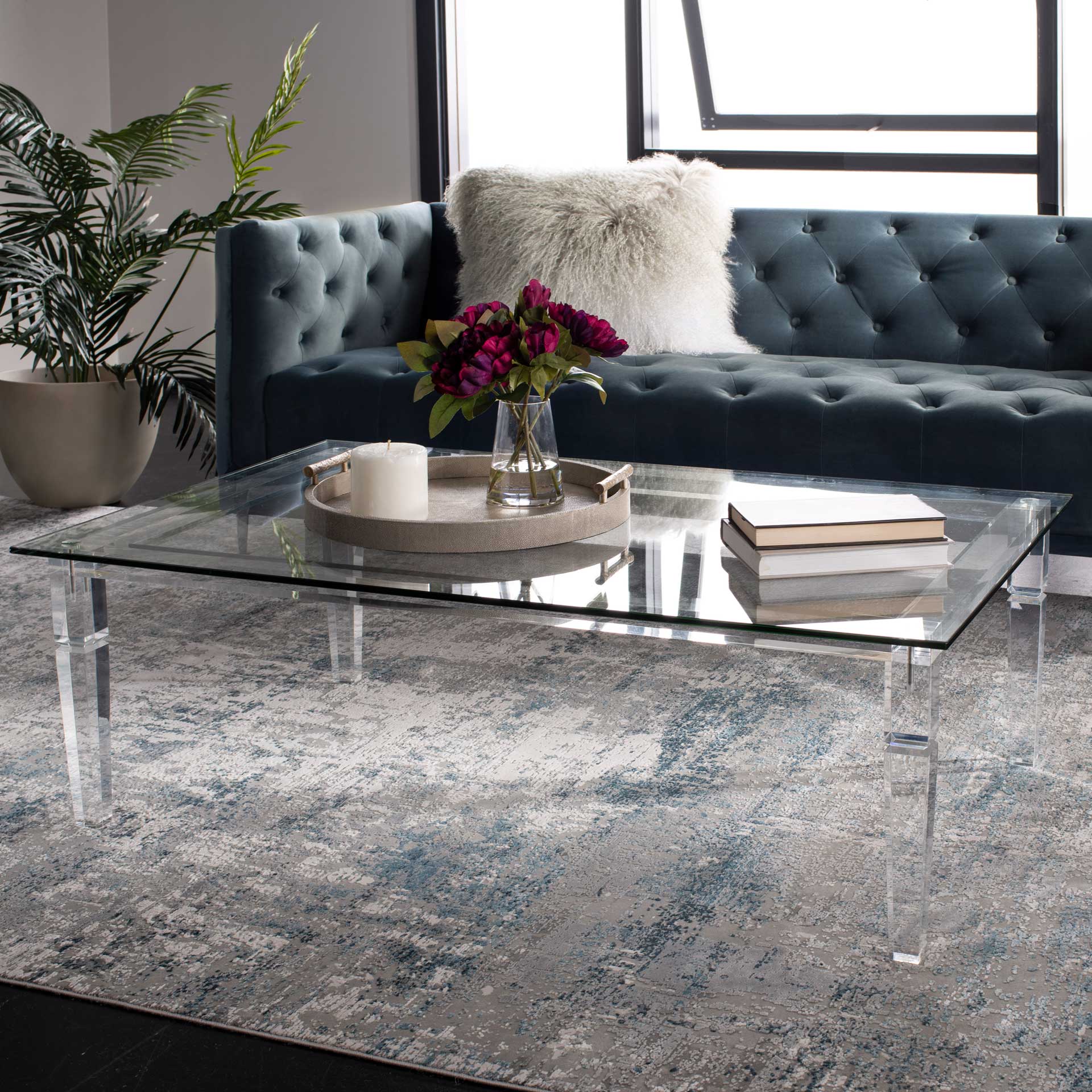 Amish Acrylic Coffee Table Clear - Image 9