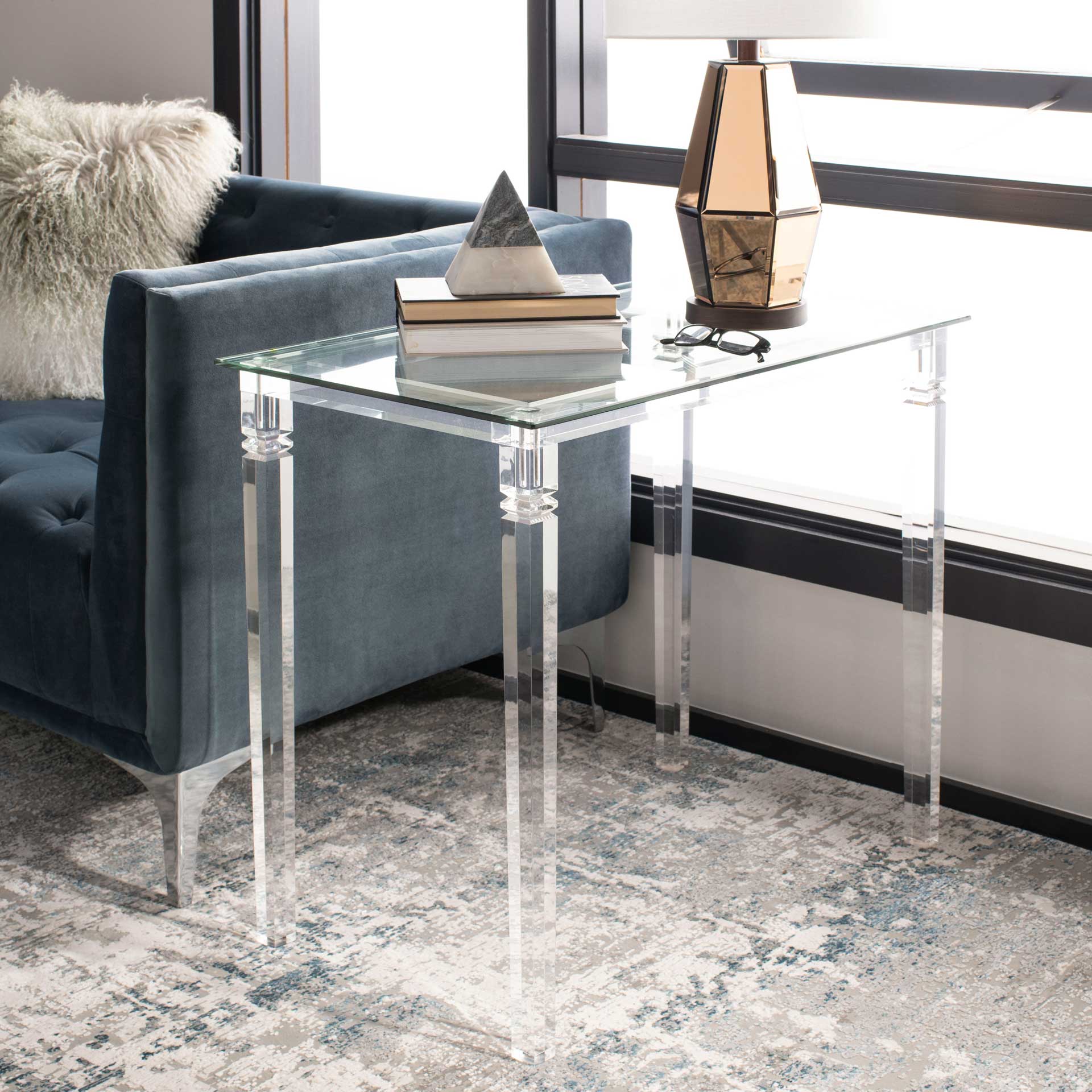 Amish Acrylic Side Table Clear - Image 9