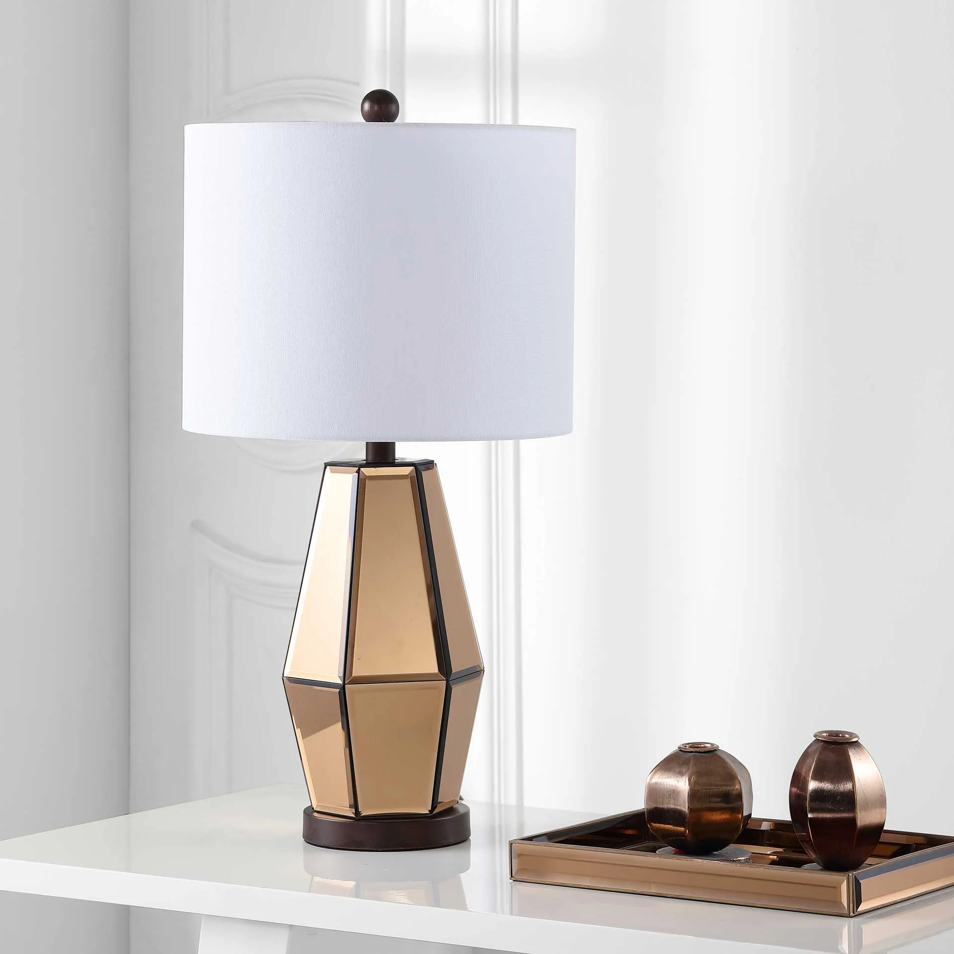 Amish Table Lamp Copper/Dark Brown - Image 3