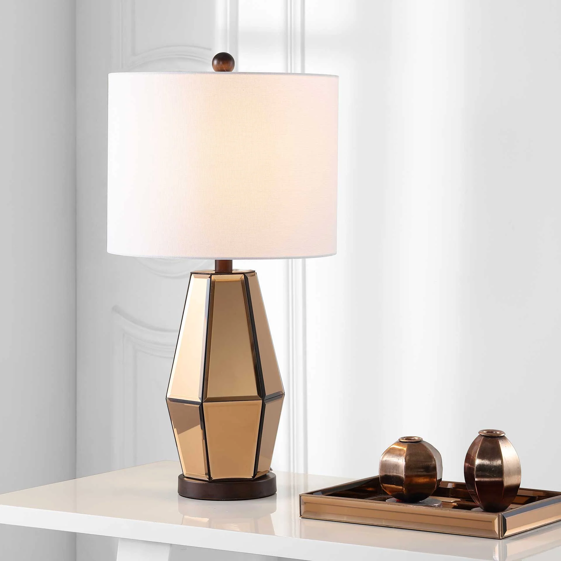 Amish Table Lamp Copper/Dark Brown - Image 4