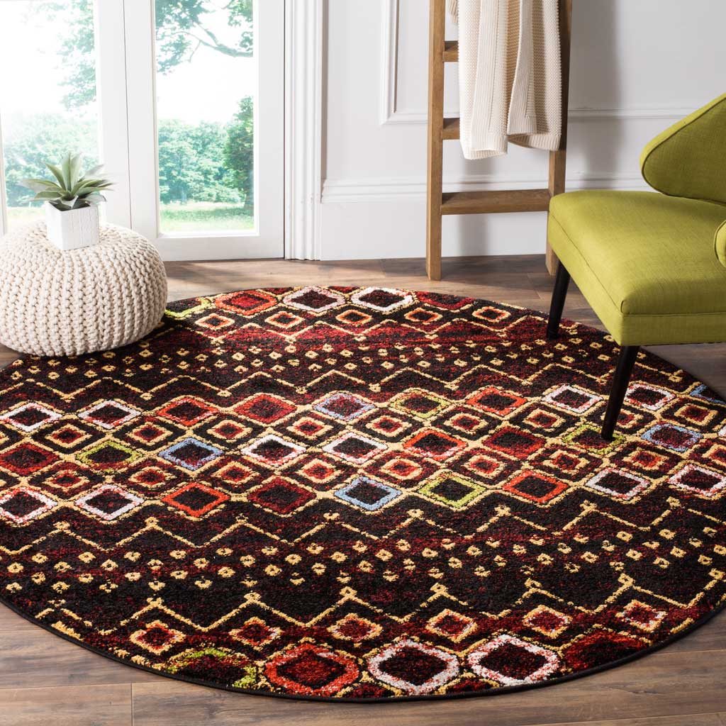 Amsterdam Black/Multi Round Rug - Image 3