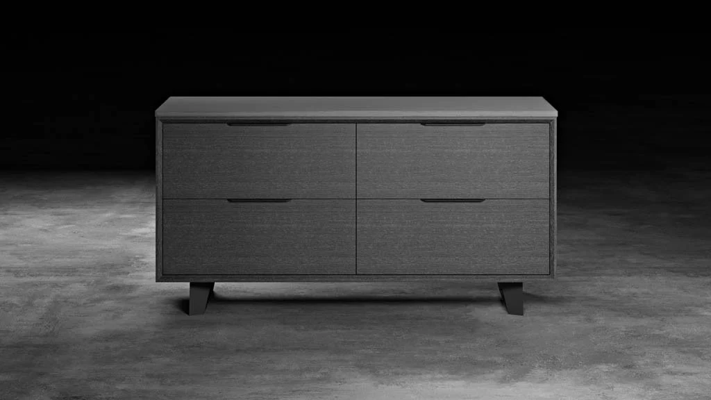 Amsterdam File Credenza Concrete/Gray Oak - Image 2