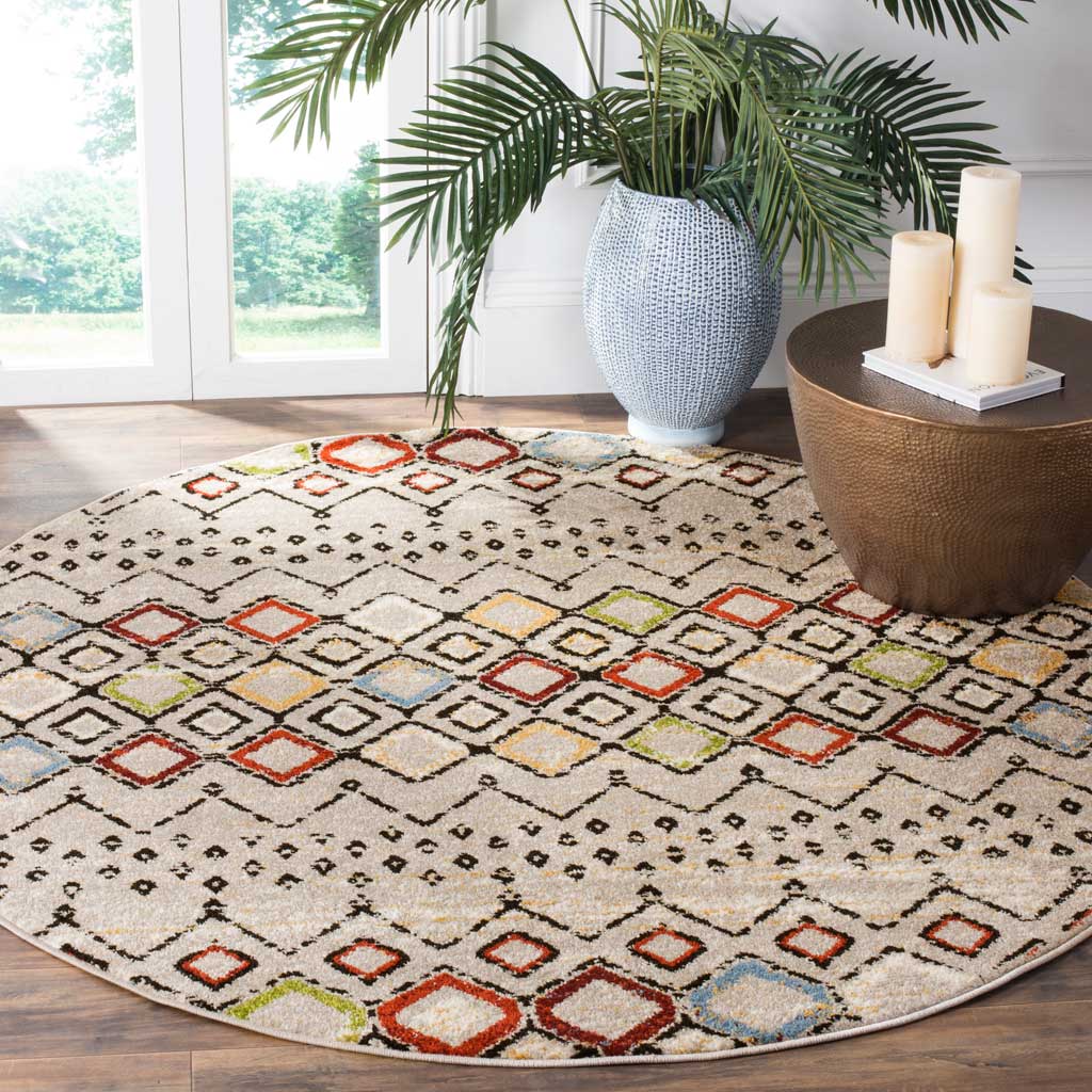 Amsterdam Light Gray/Multi Round Rug - Image 3