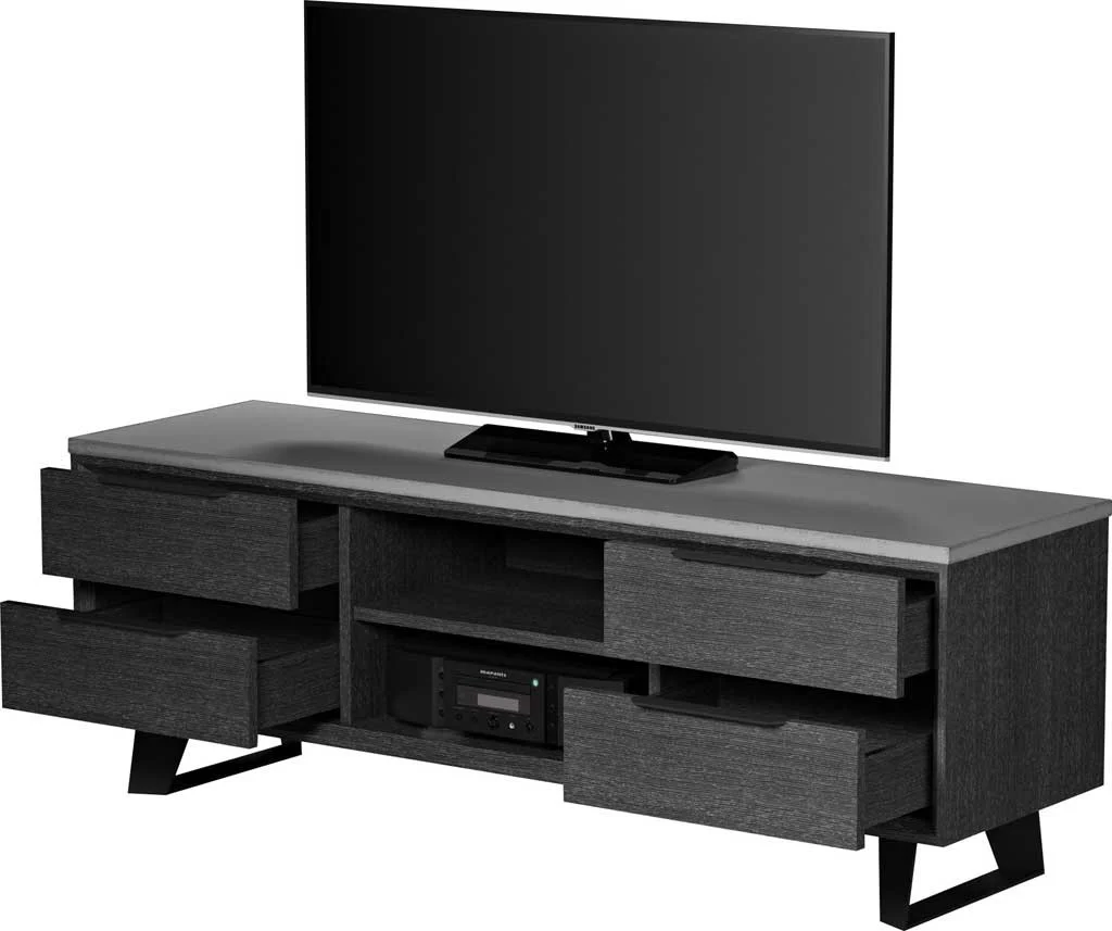 Amsterdam Media Cabinet Concrete/Gray Oak - Image 2