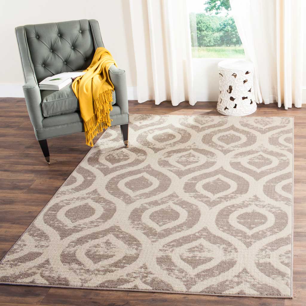 Amsterdam Ogee Ivory/Mauve Area Rug - Image 6