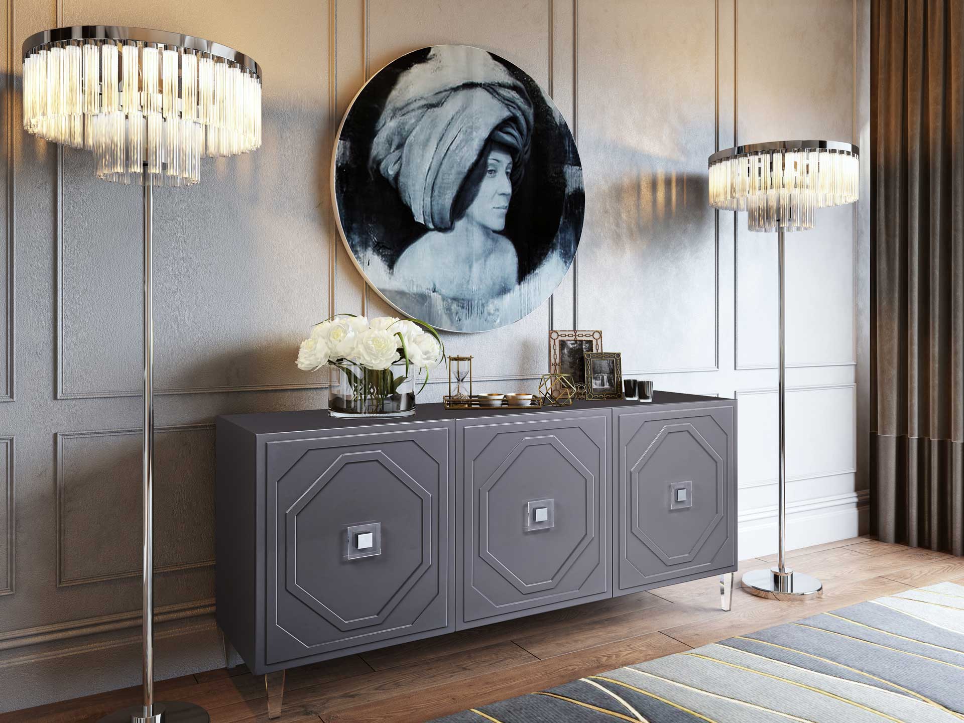 Anahi Lacquer Buffet Gray - Image 10