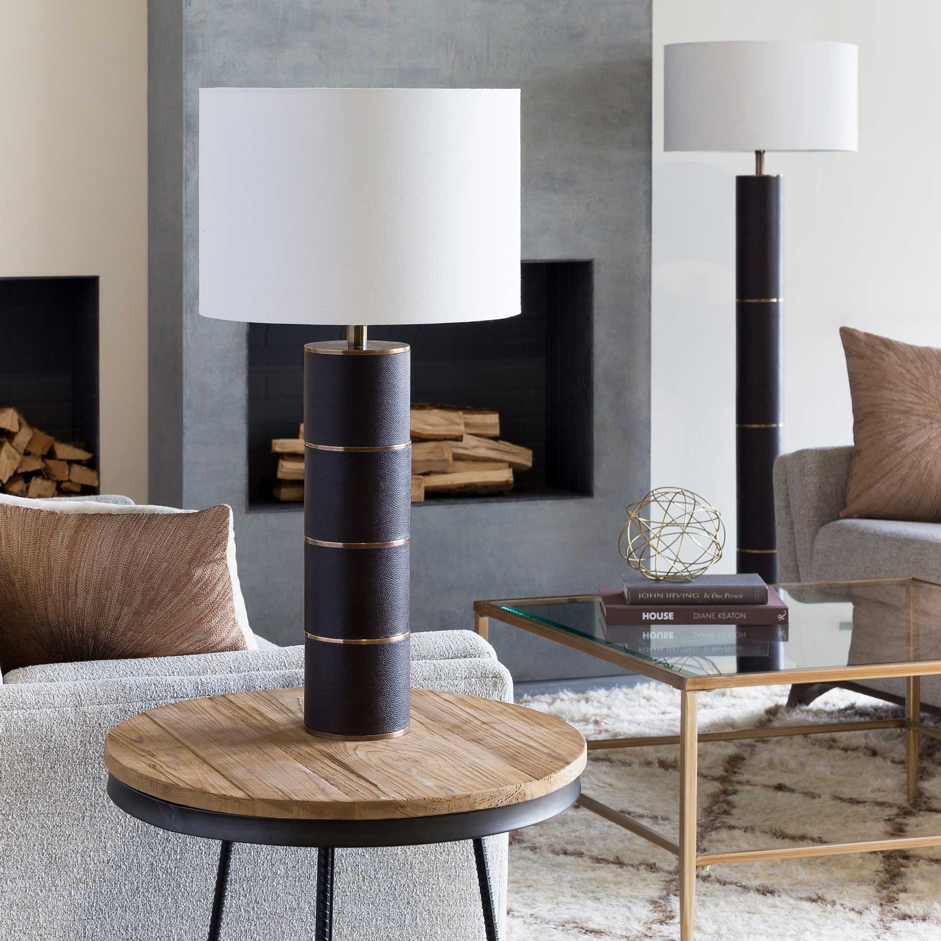 Anakin Table Lamp Dark Brown/White - Image 3