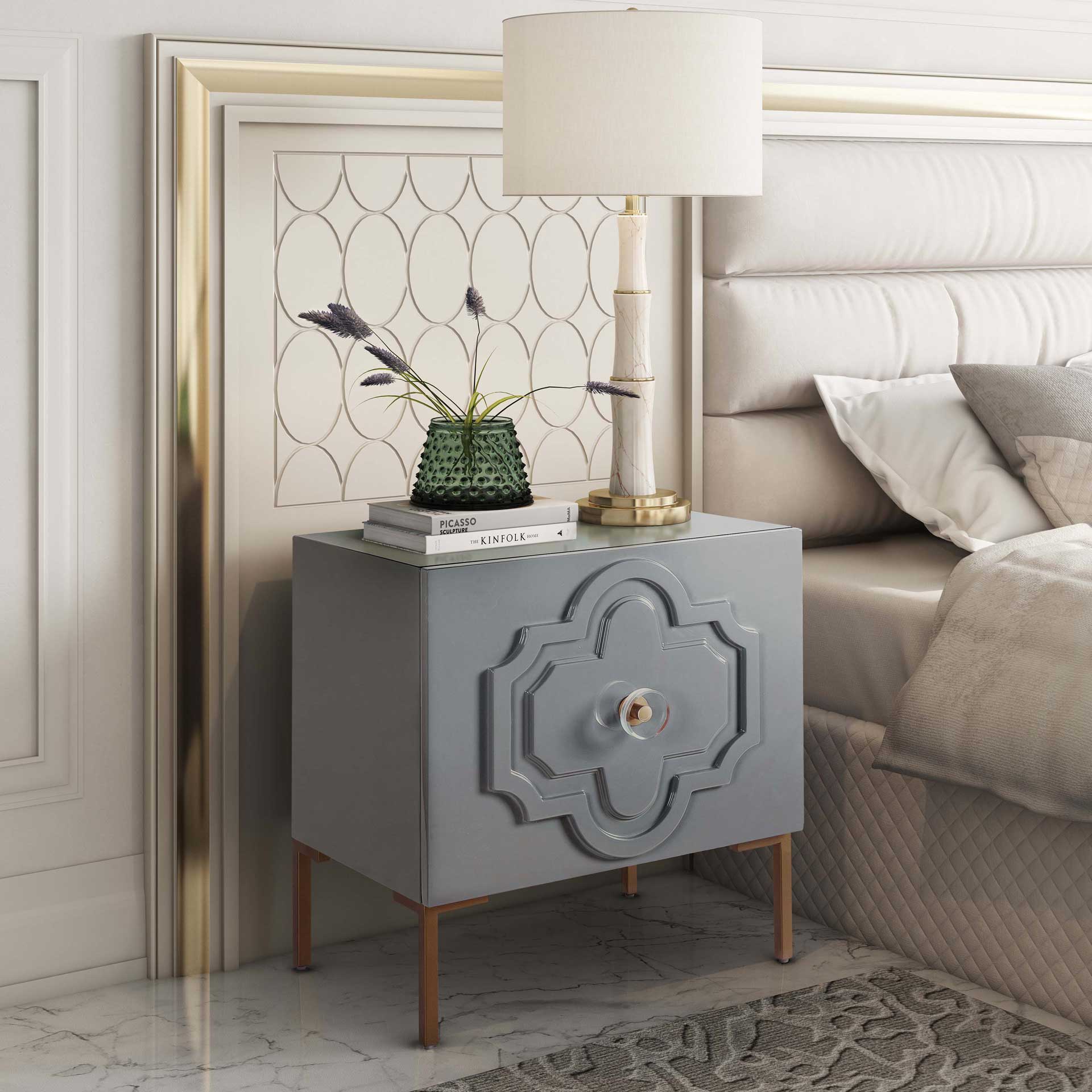 Analiz Lacquer Side Table Gray - Image 7