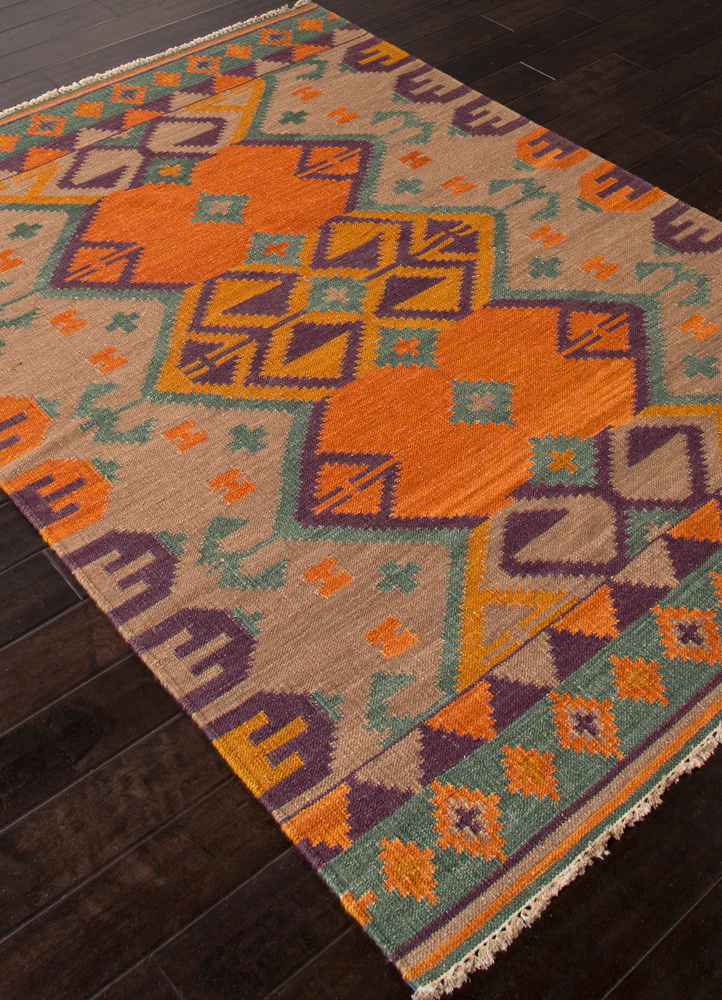 Anatolia Kaliediscope Warm Tan/Faded Teal Area Rug - Image 2