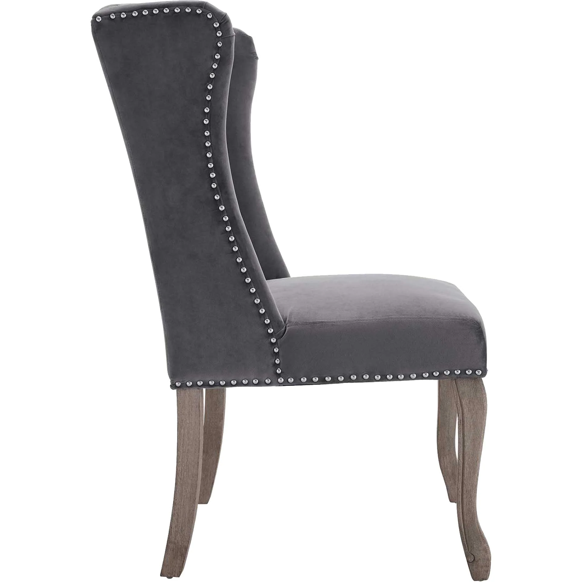 Andy Velvet Side Chair Gray - Image 3