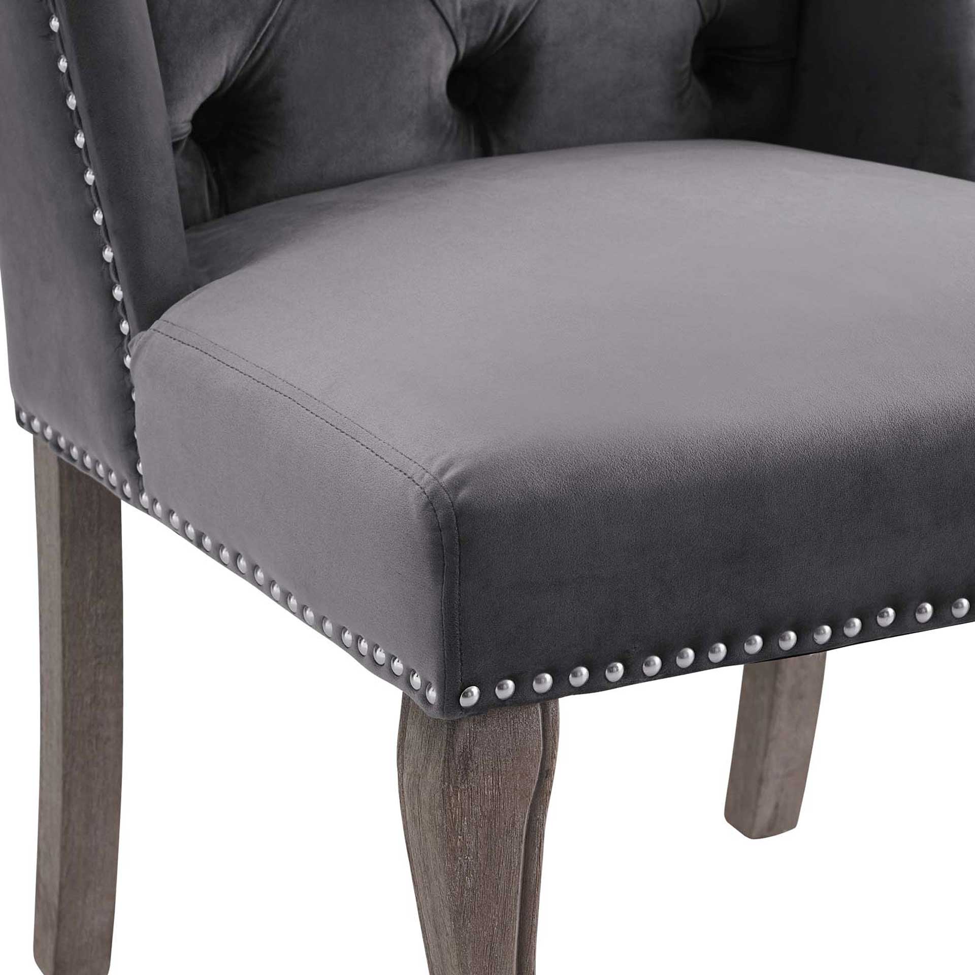 Andy Velvet Side Chair Gray - Image 5