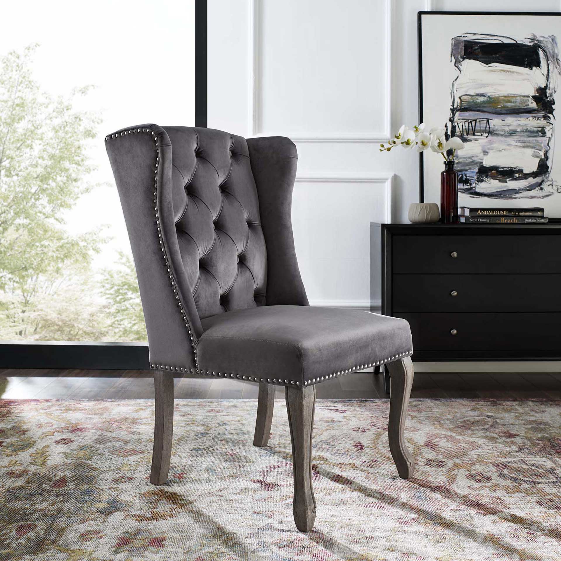 Andy Velvet Side Chair Gray - Image 6