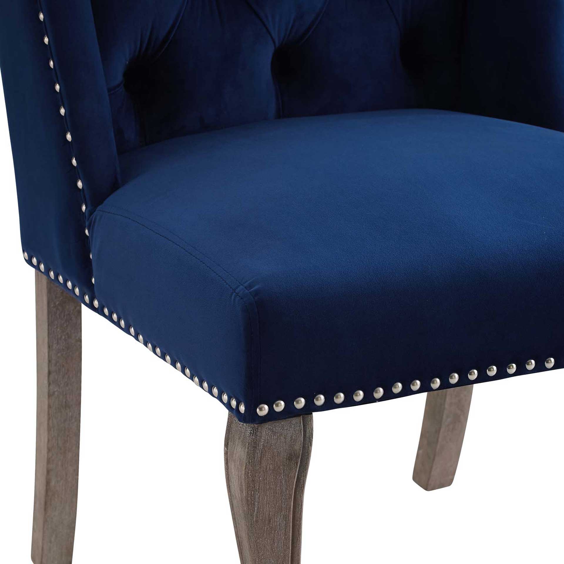 Andy Velvet Side Chair Navy - Image 5